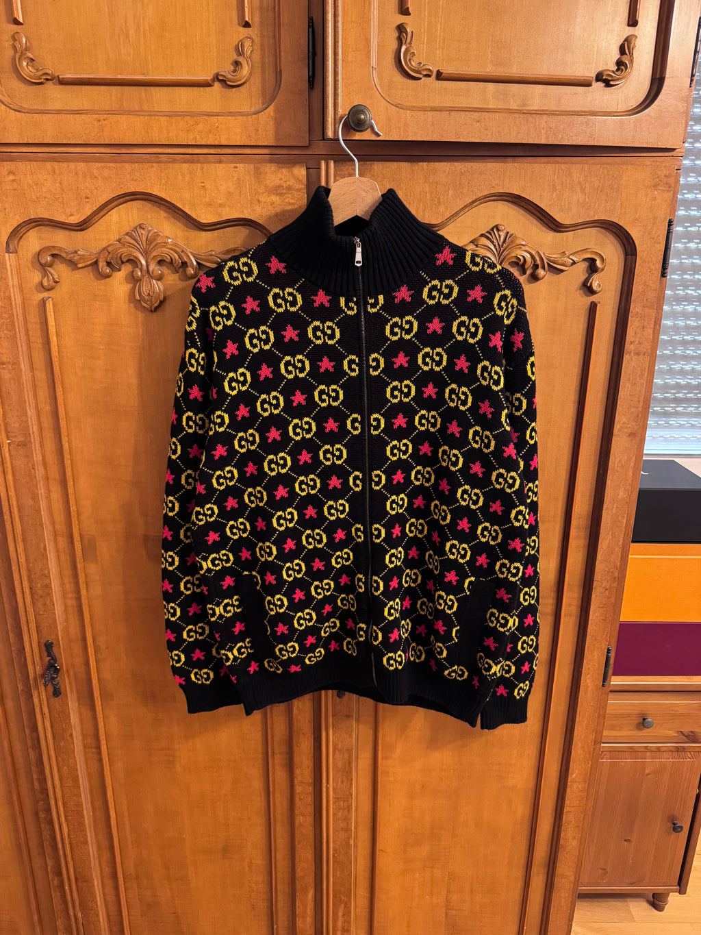 Gucci GG Zip-Up Monogram Wool Knitwear