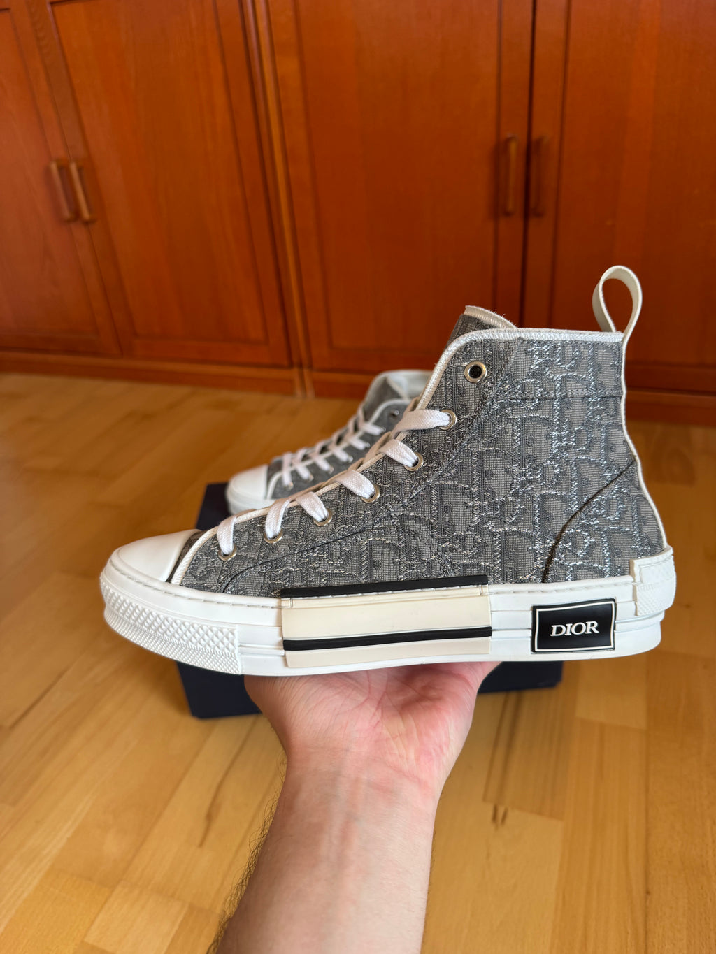 Dior B23 High Grey White Oblique Canvas