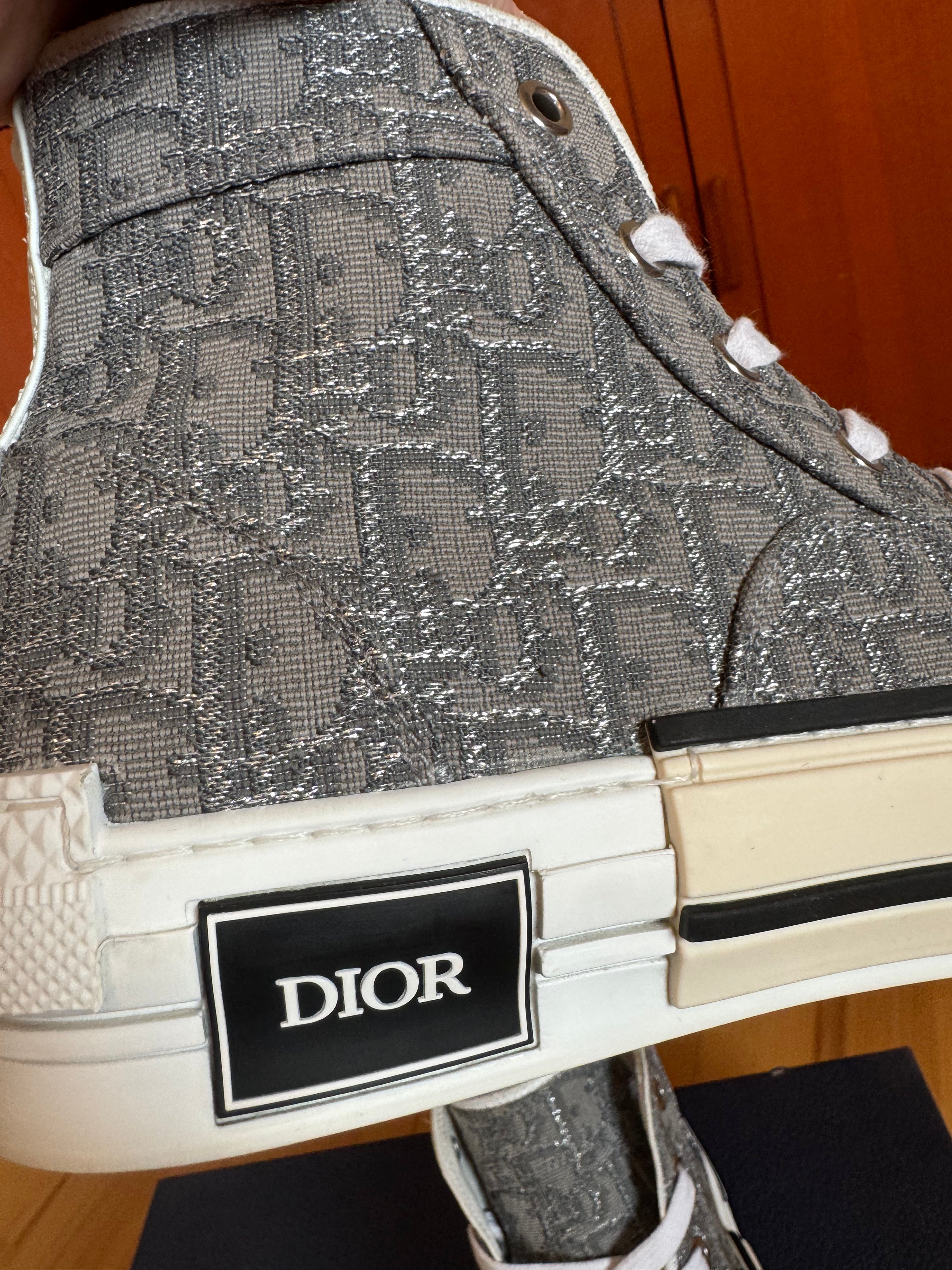Dior B23 High Grey White Oblique Canvas