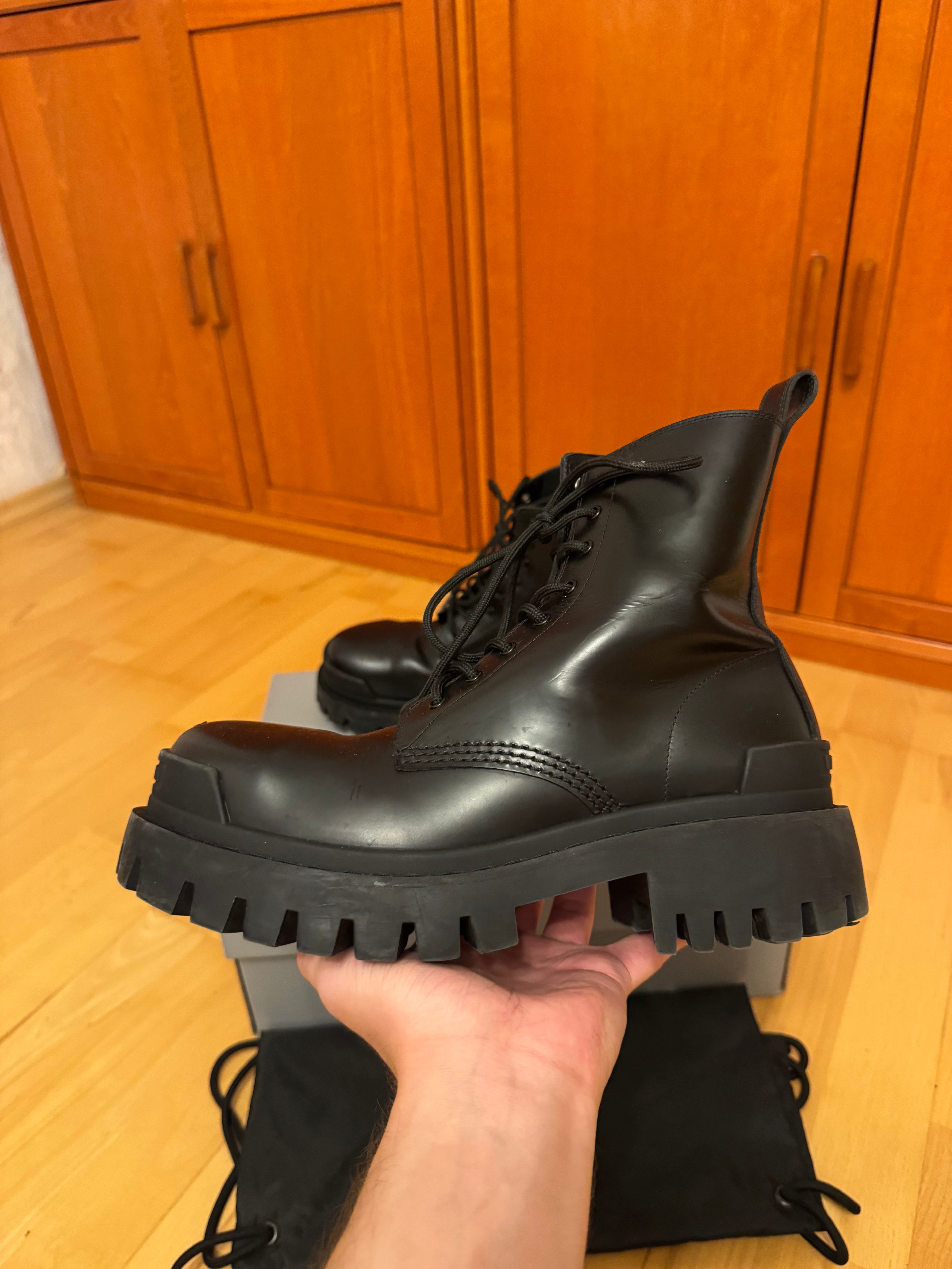 Balenciaga Strike Boots Triple Black