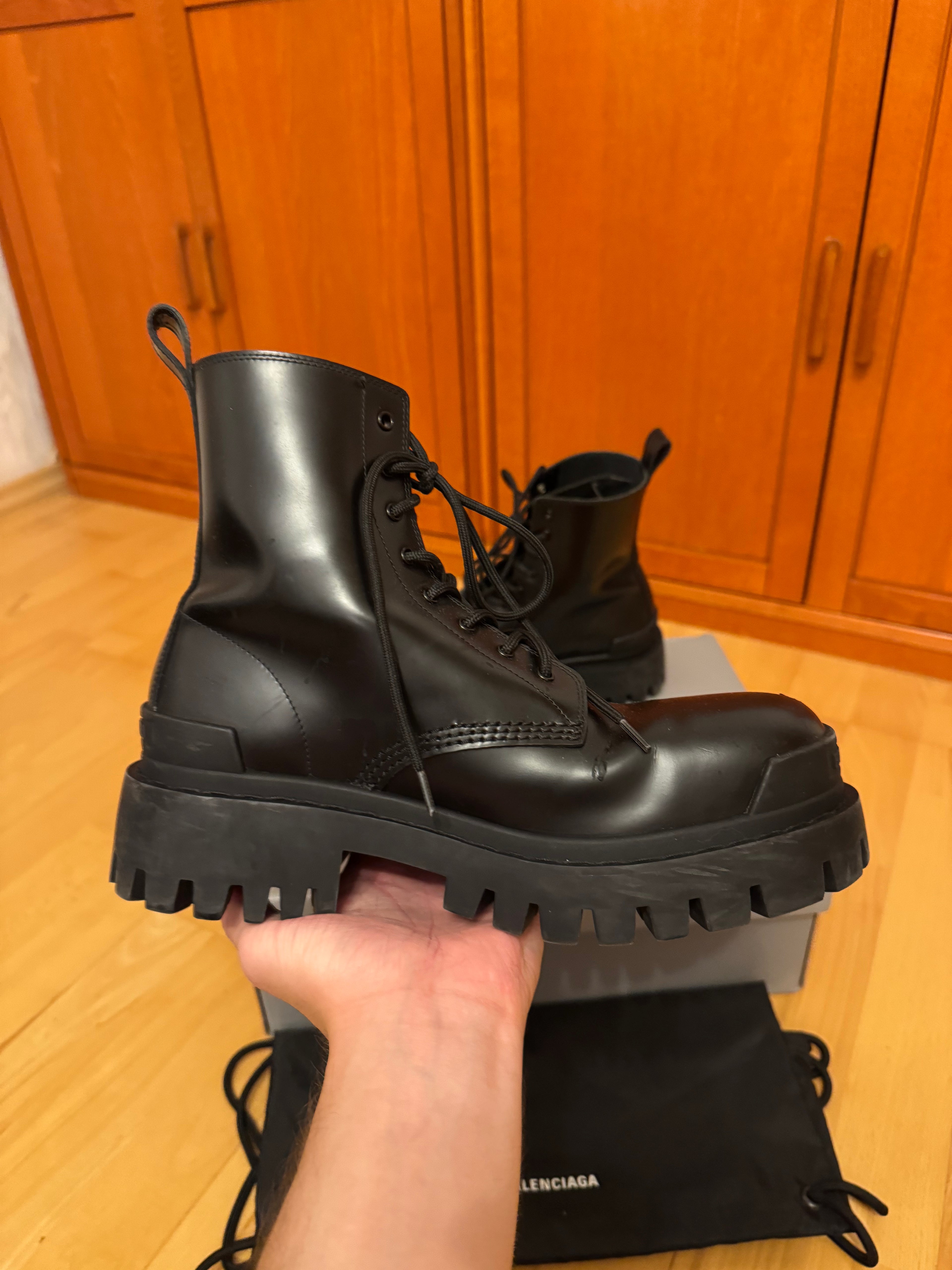 Balenciaga Strike Boots Triple Black