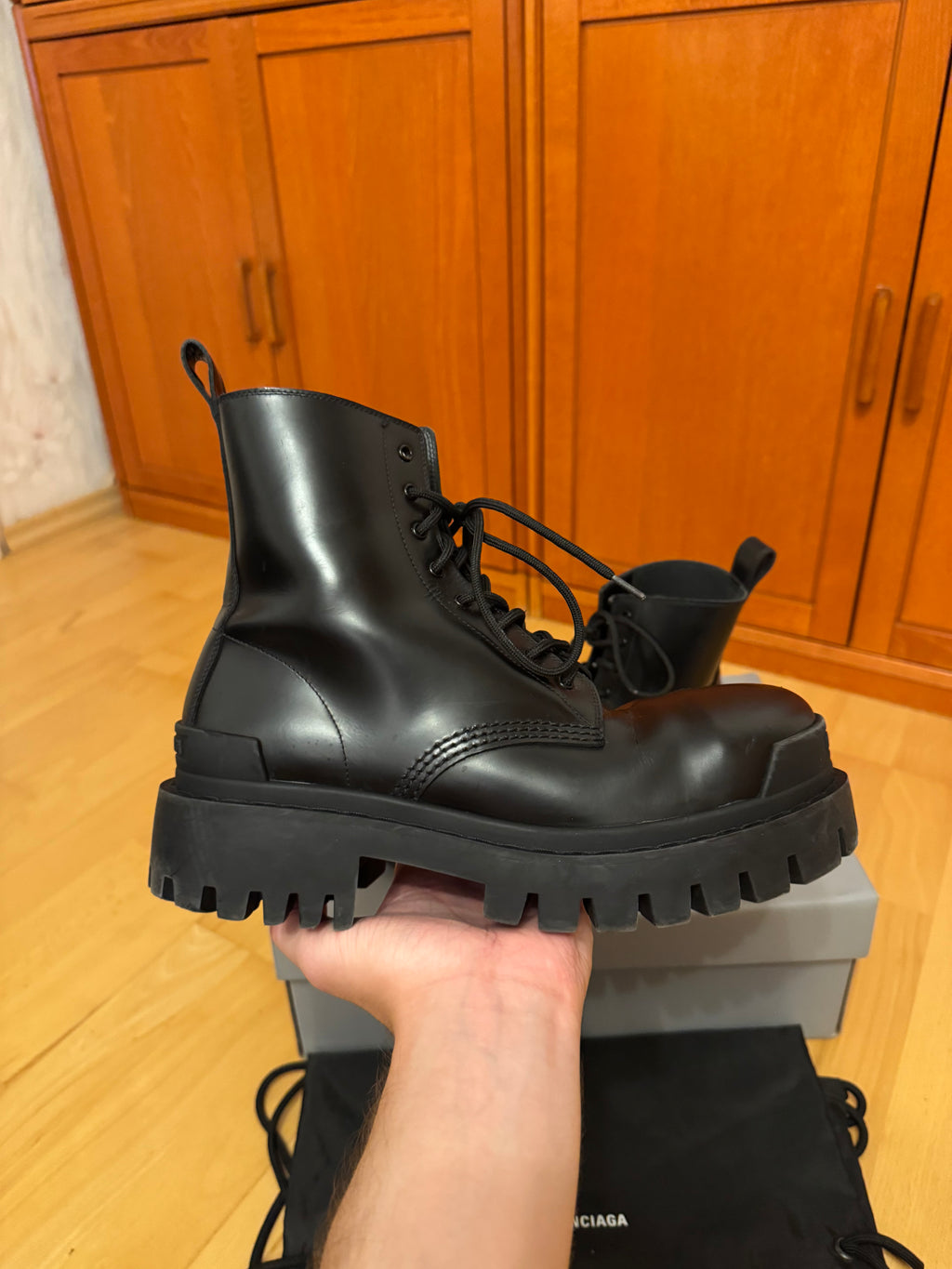 Balenciaga Strike Boots Triple Black