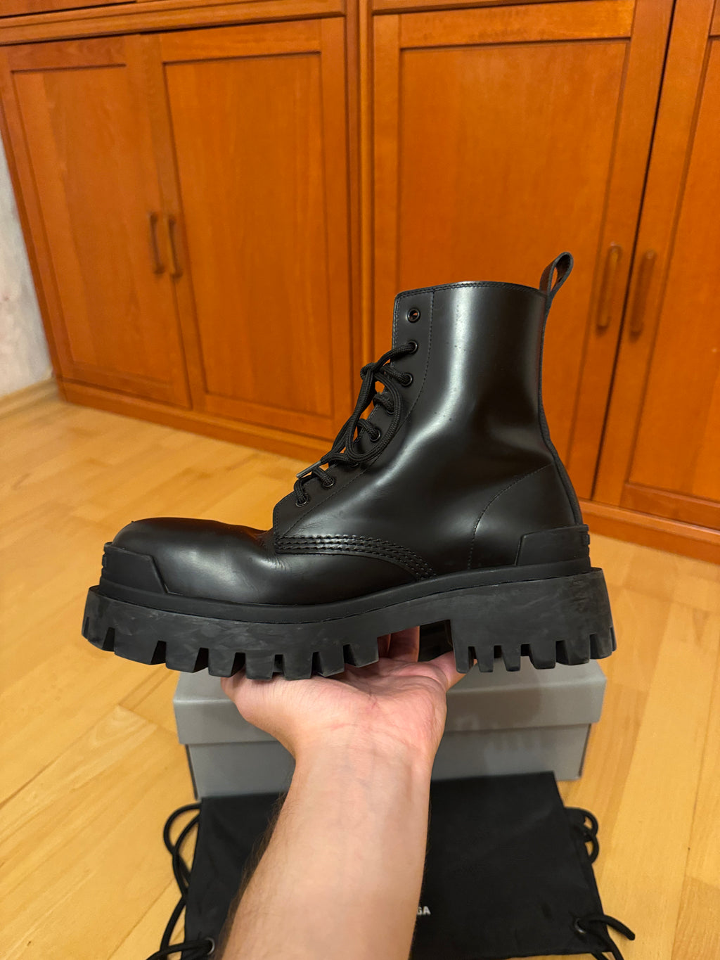 Balenciaga Strike Boots Triple Black