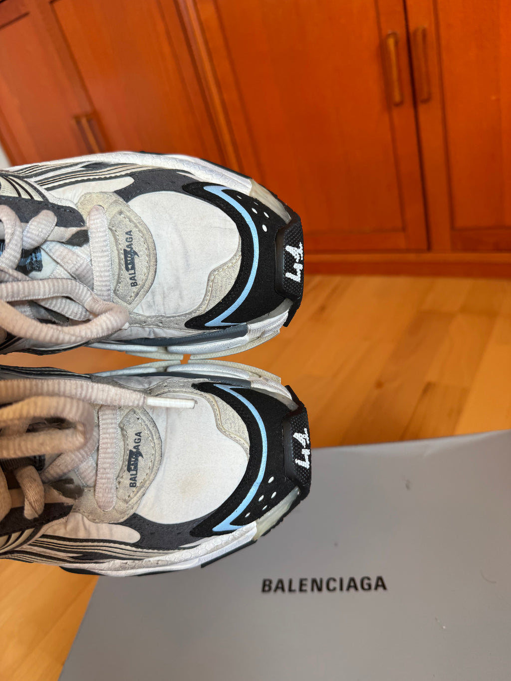 Balenciaga Runner Gray Blue White Nylon Suede