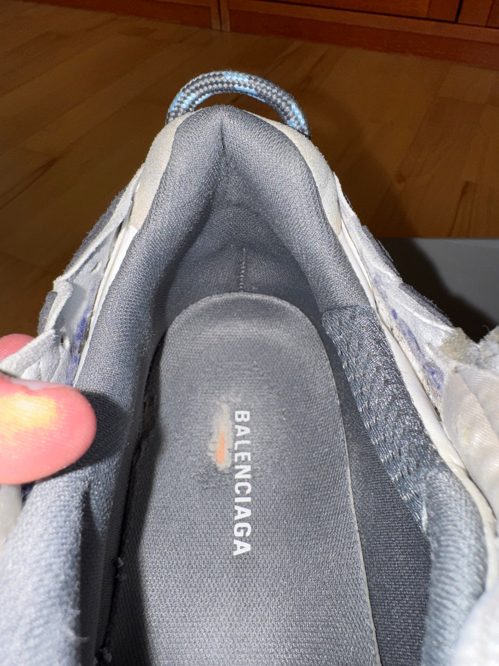 Balenciaga Runner Gray Blue White Nylon Suede