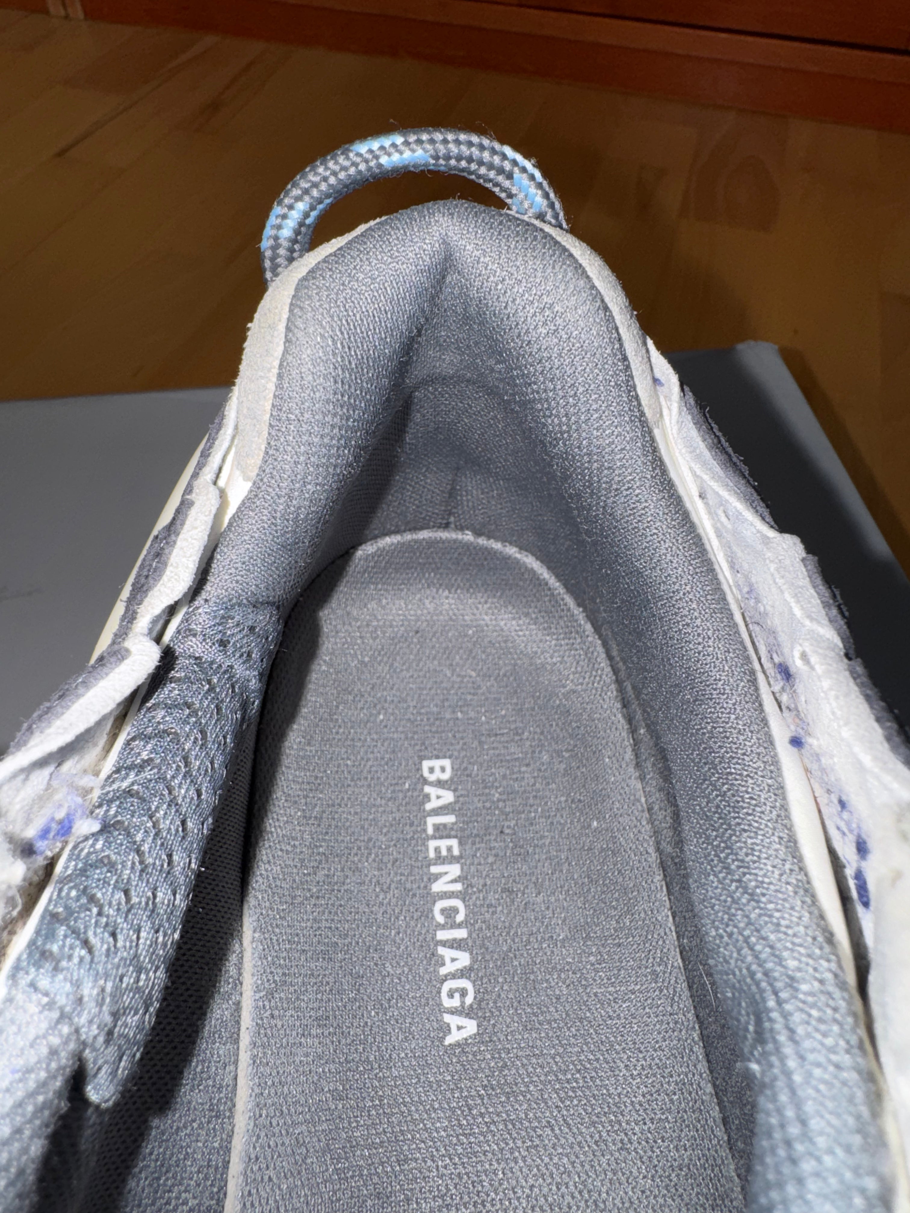 Balenciaga Runner Gray Blue White Nylon Suede
