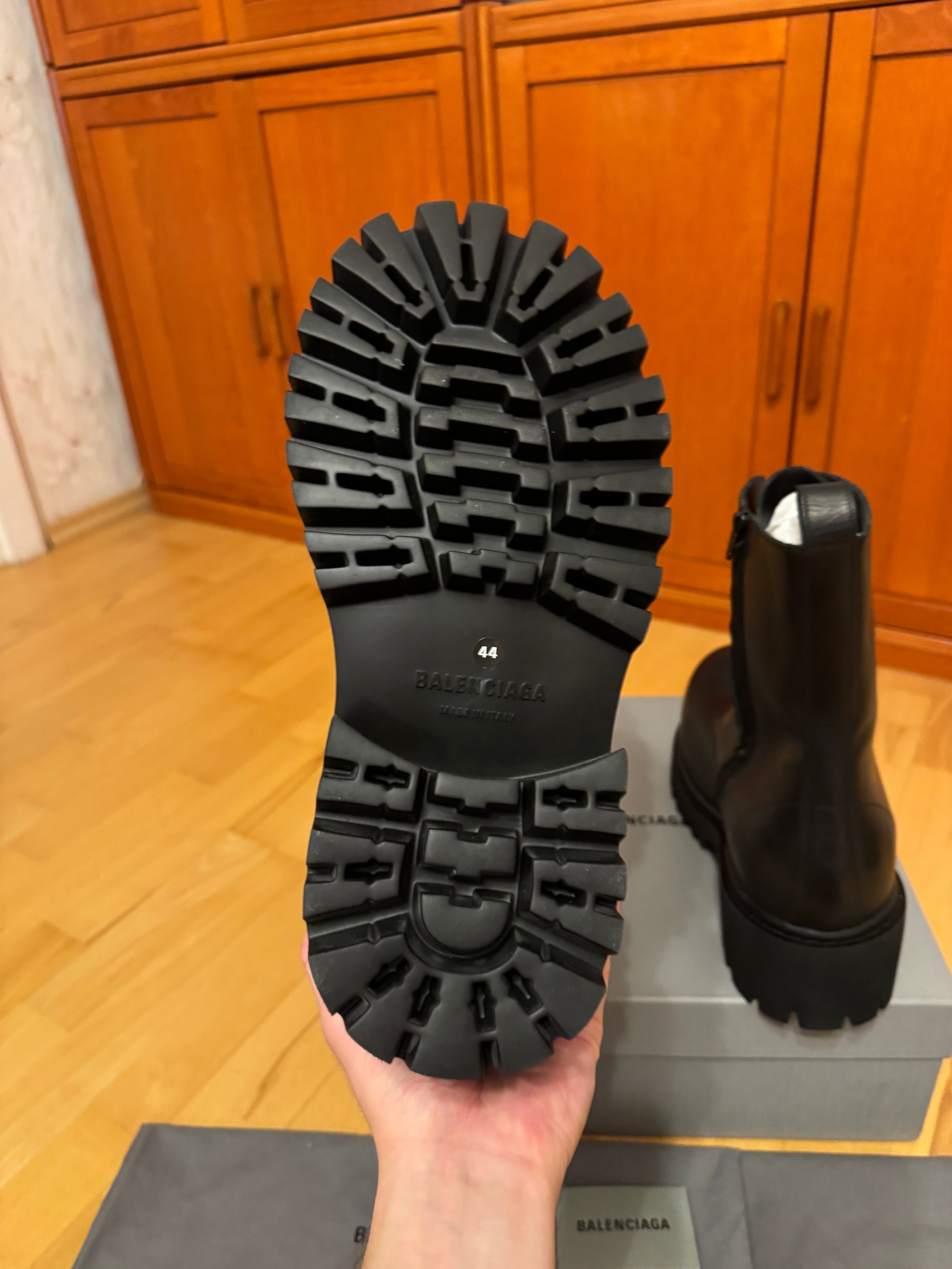 Balenciaga Stomper Leather Black Boots