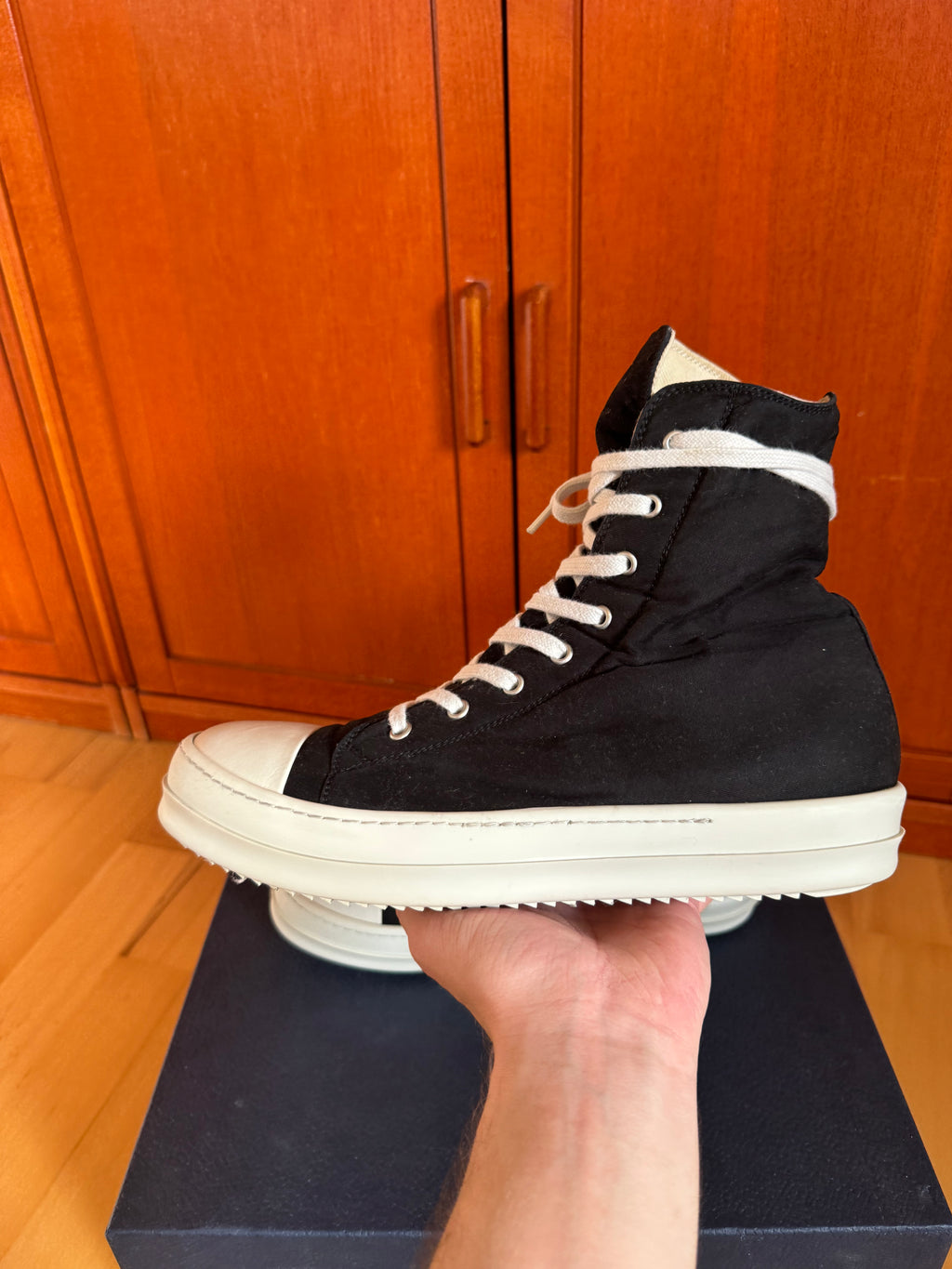 Rick Owens DRKSHDW High Black White Canvas