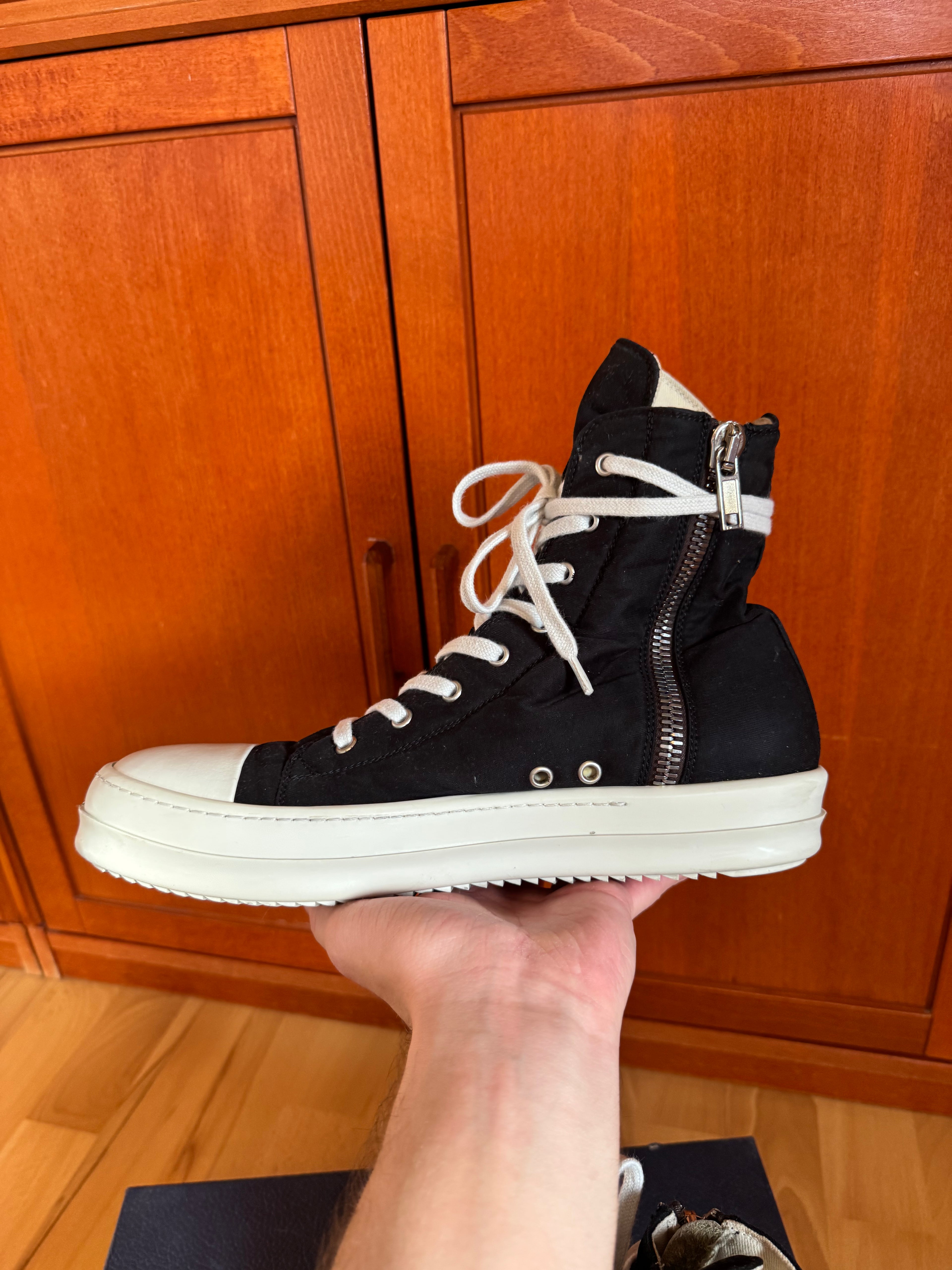 Rick Owens DRKSHDW High Black White Canvas