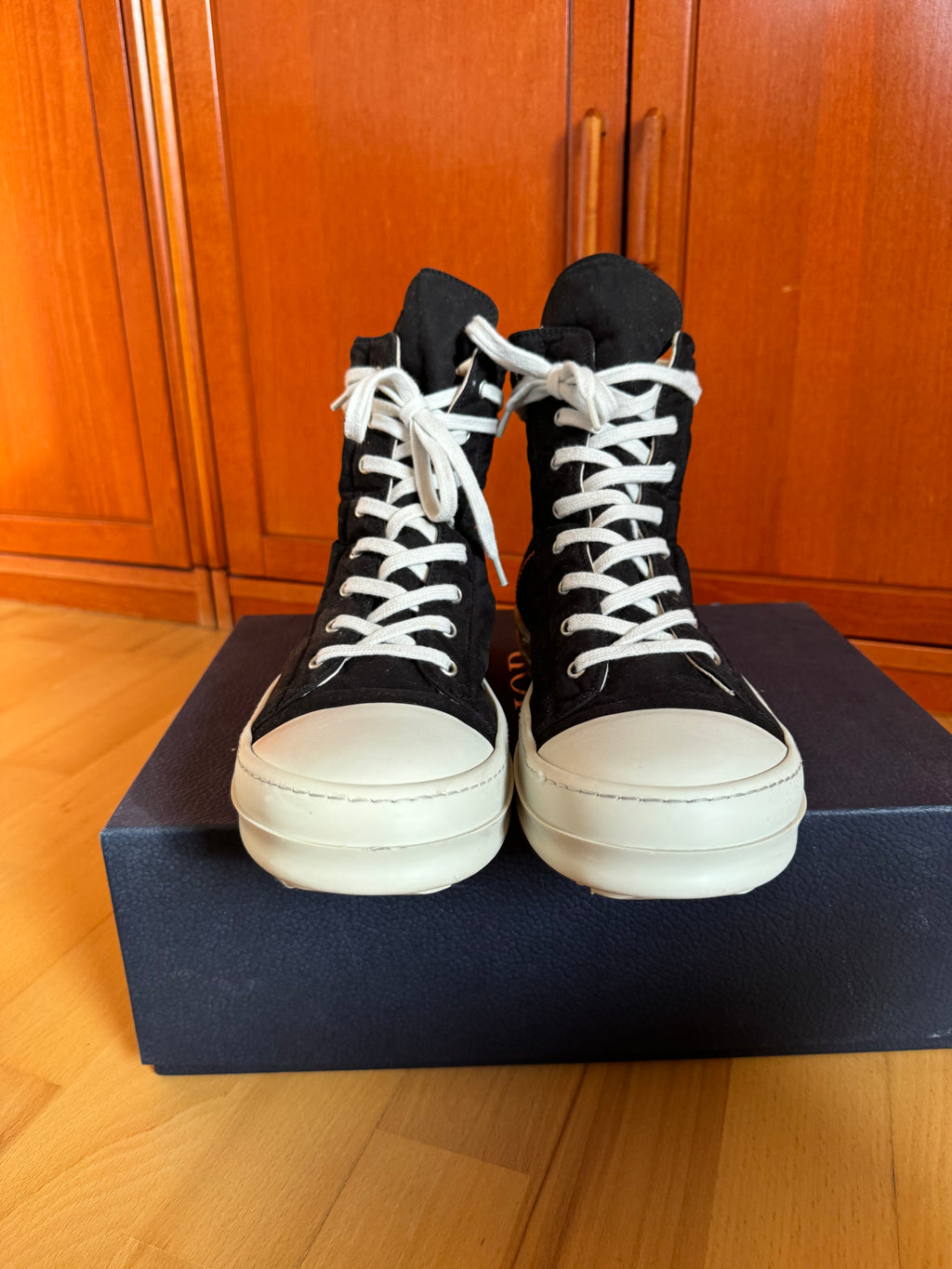 Rick Owens DRKSHDW High Black White Canvas