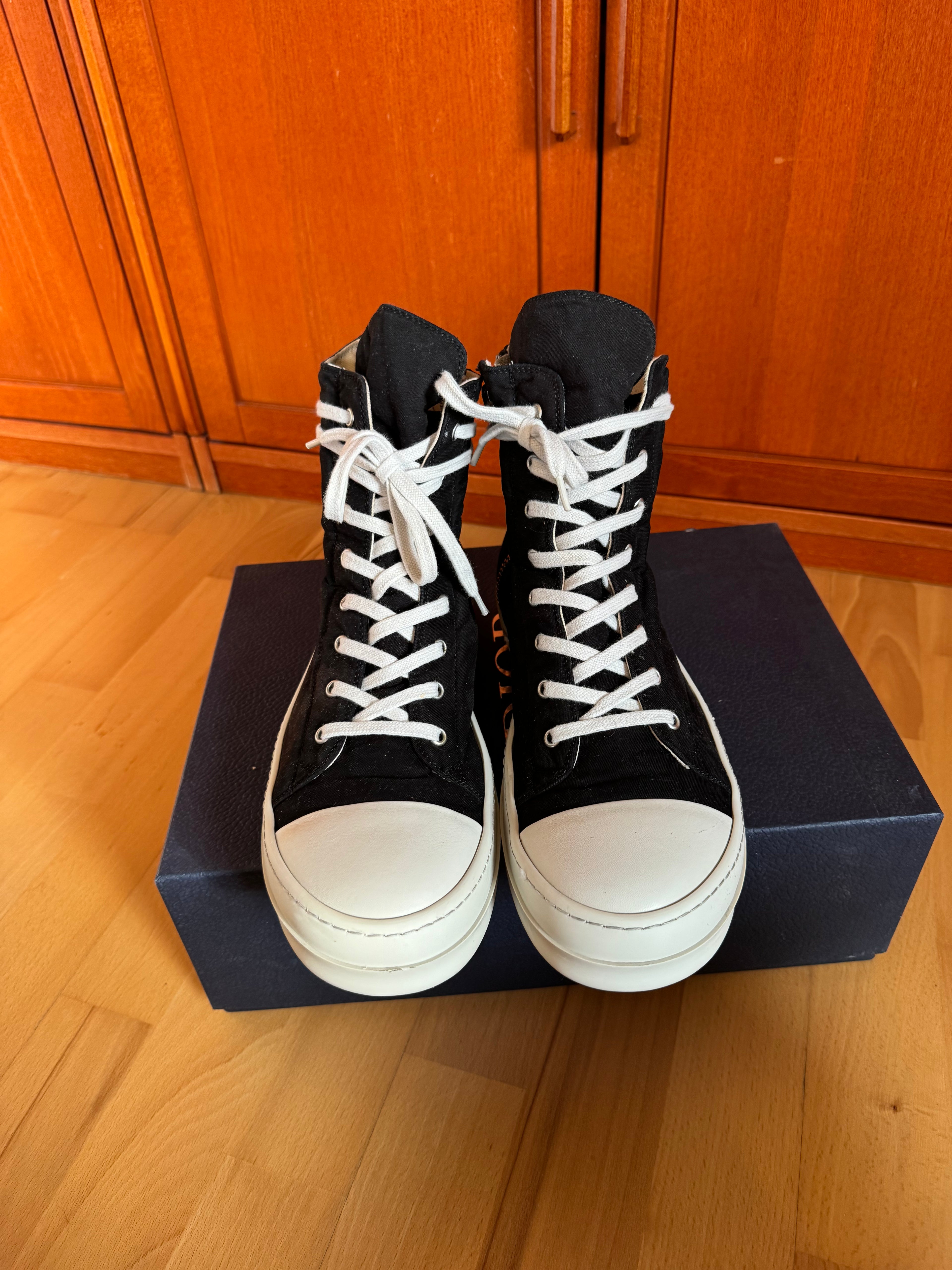 Rick Owens DRKSHDW High Black White Canvas