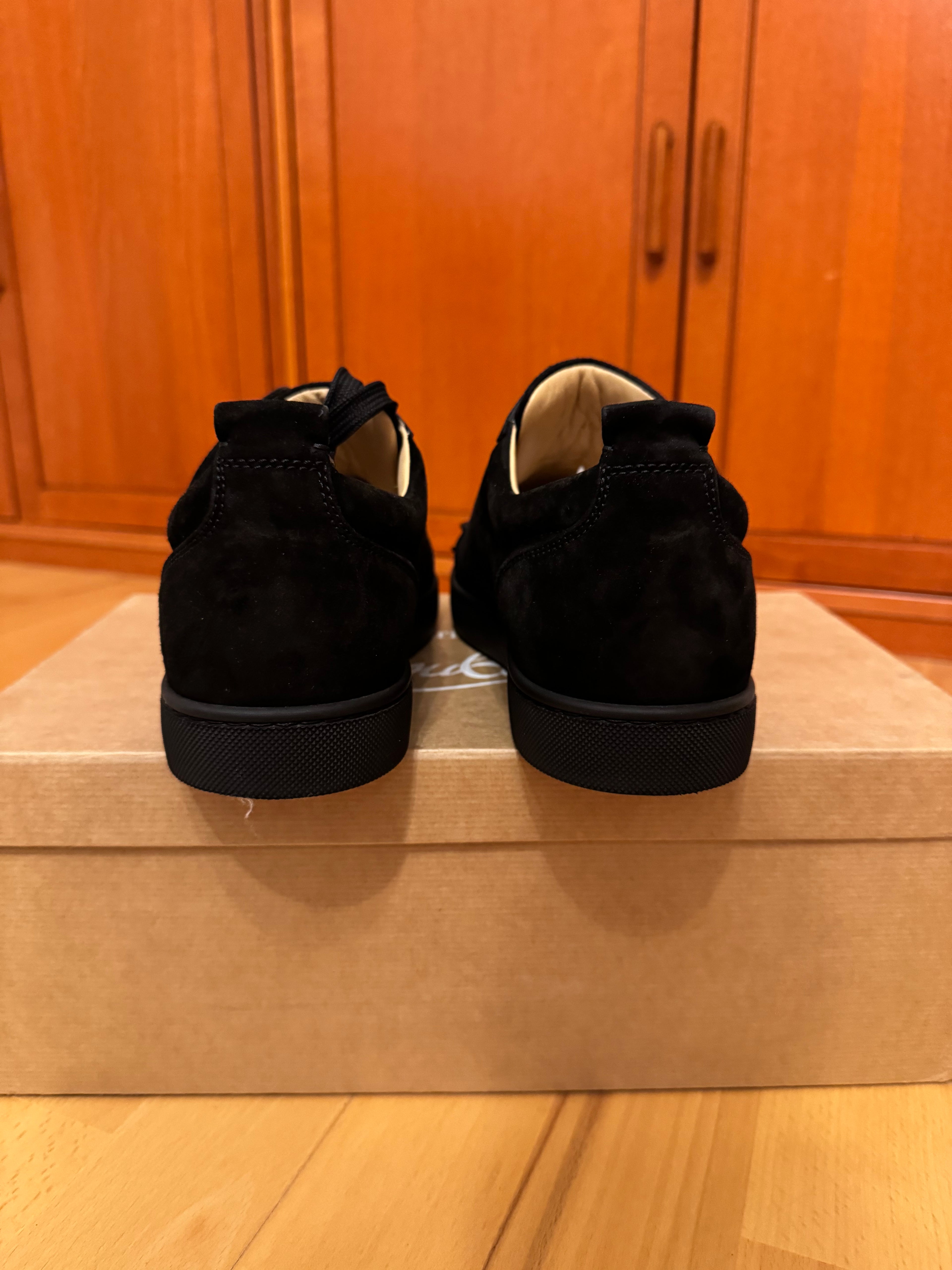 Christian Louboutin Louis Junior Spikes Suede Black
