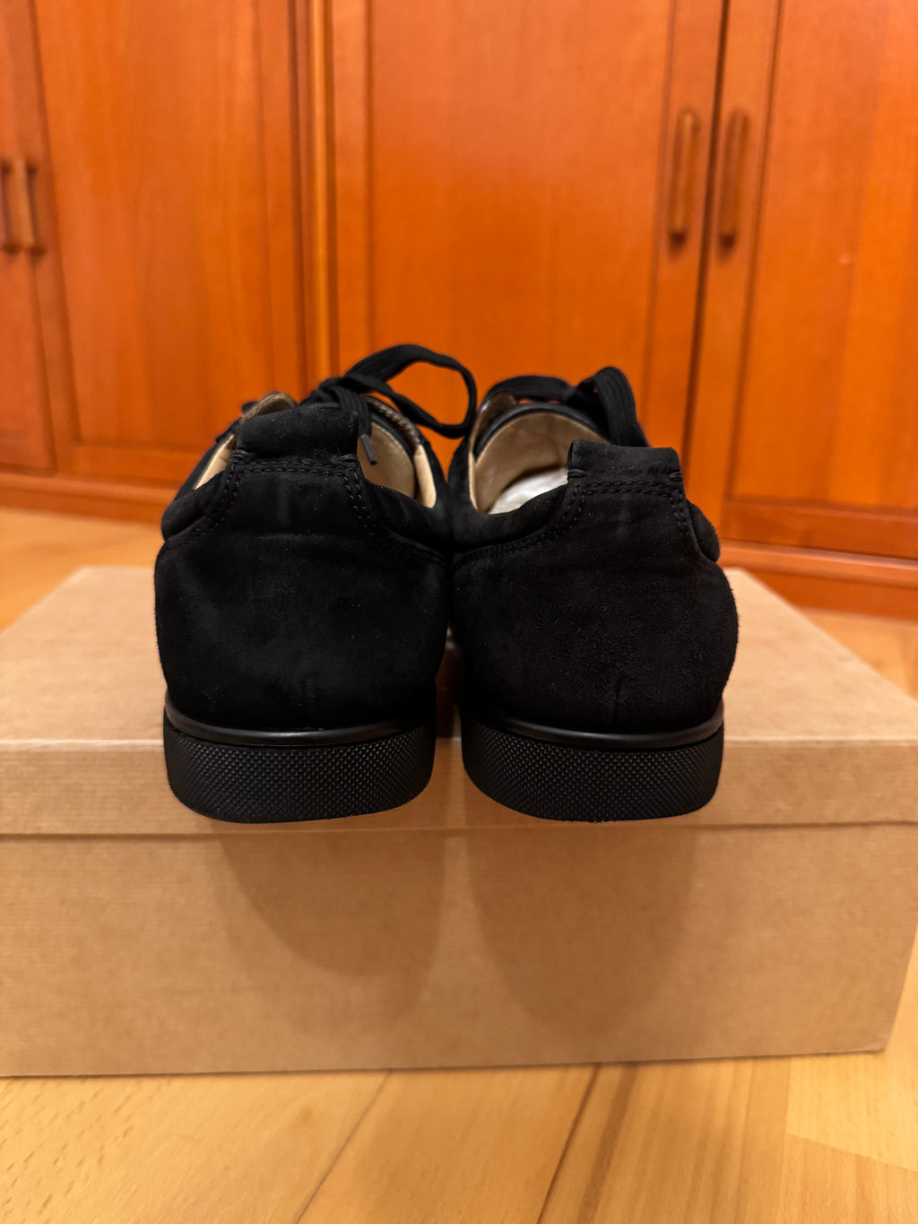 Christian Louboutin Louis Junior Spikes Suede Black