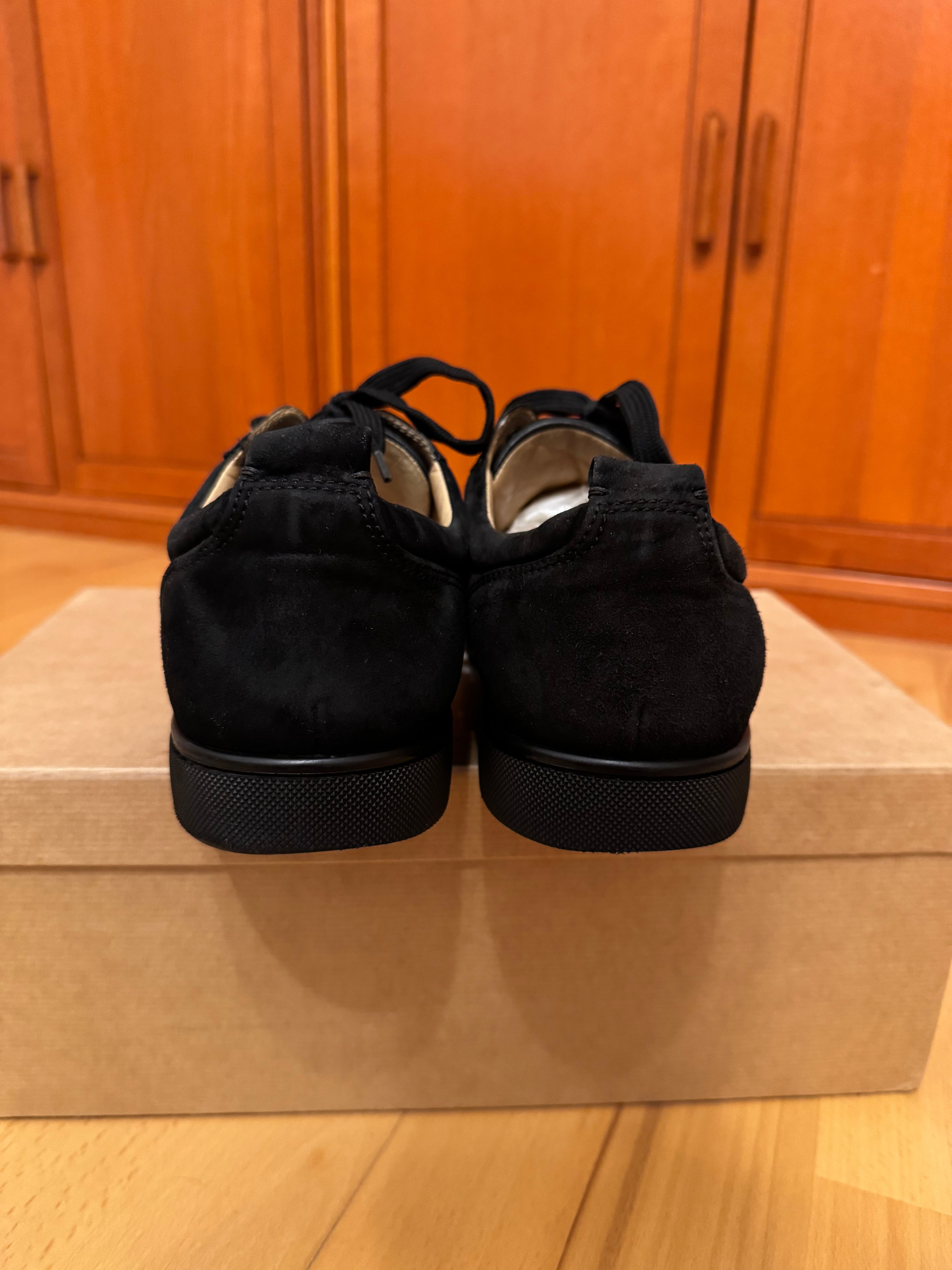 Christian Louboutin Louis Junior Spikes Suede Black
