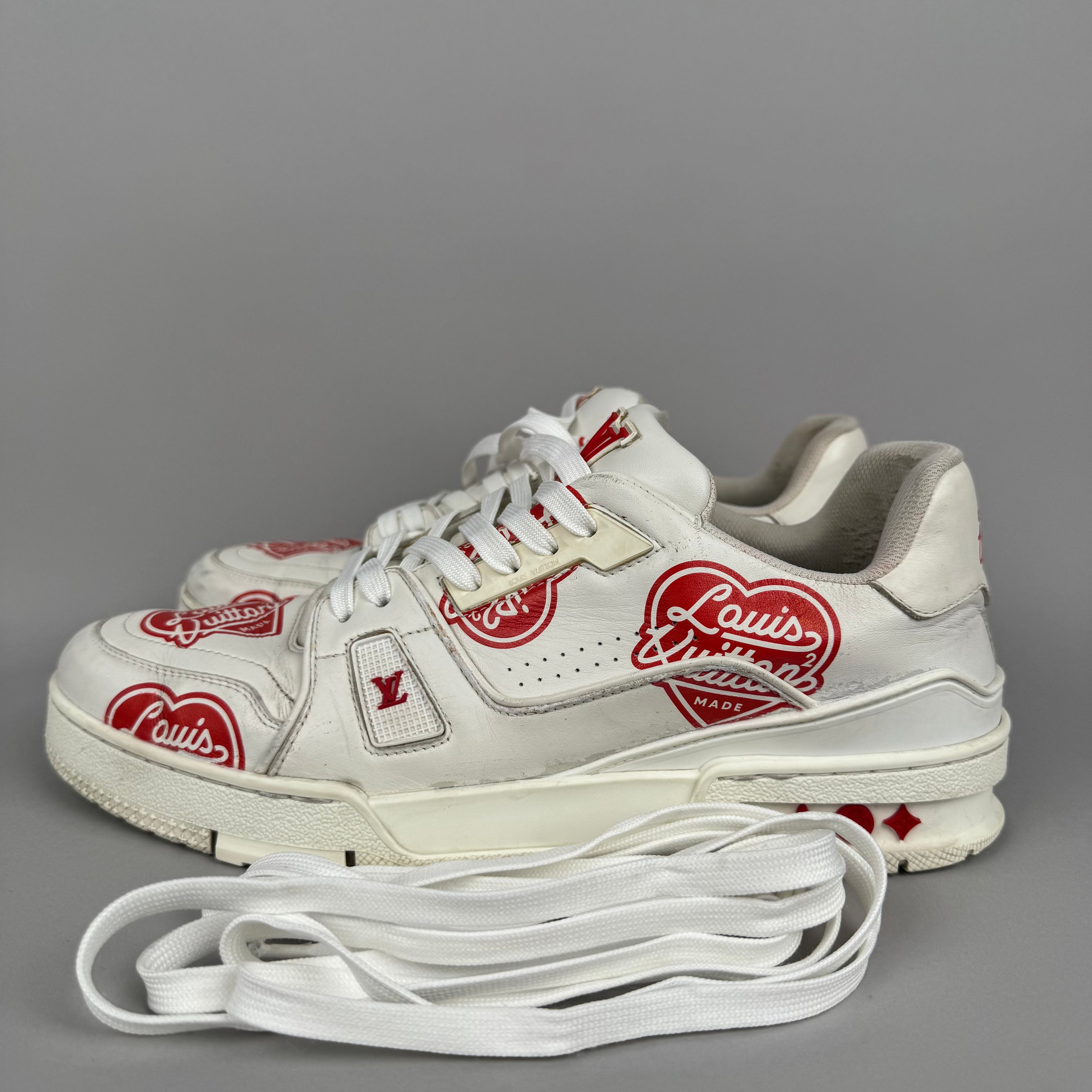 Louis Vuitton X Nigo LV Trainer Heart White Red