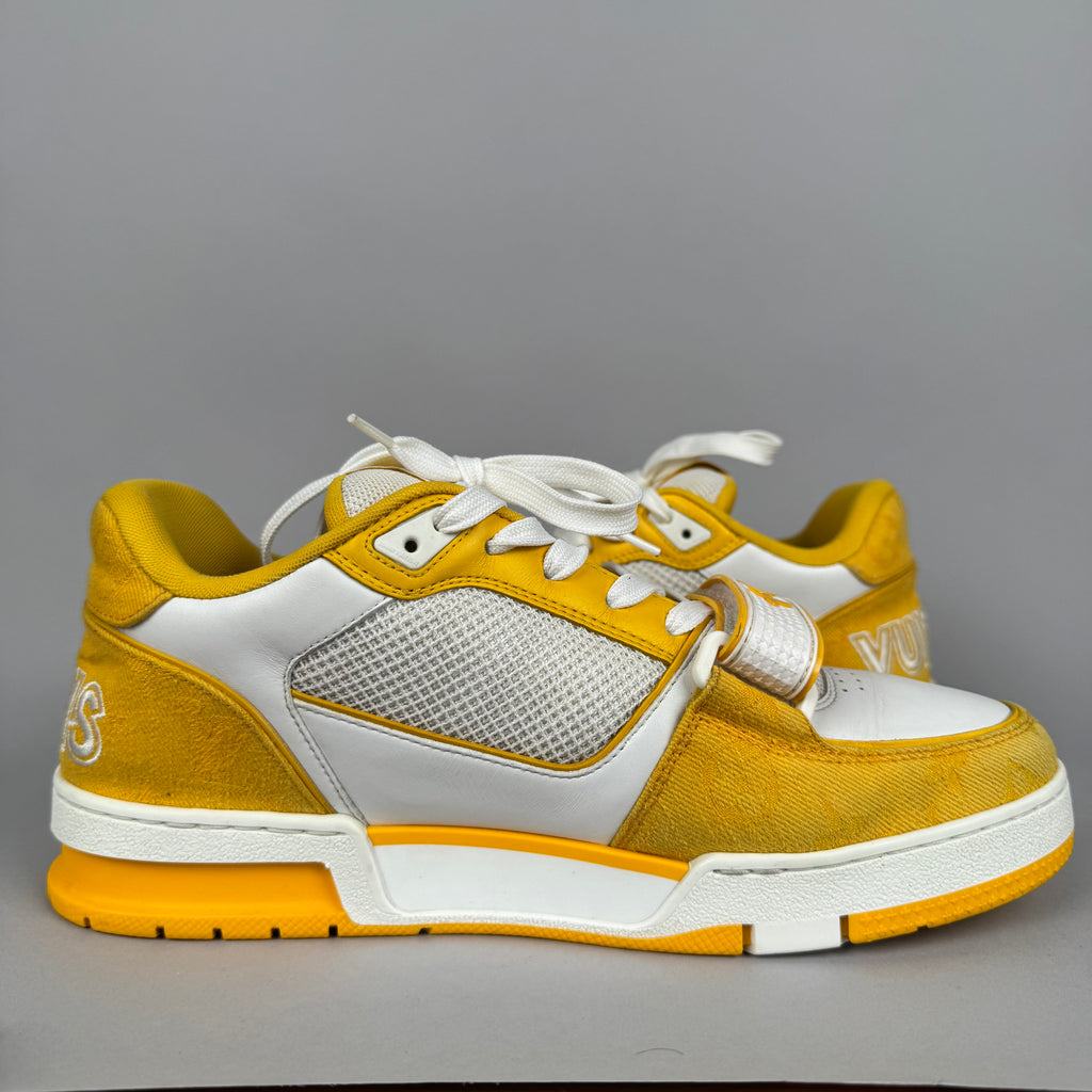 Louis Vuitton LV Trainer Velcro Strap Yellow Denim
