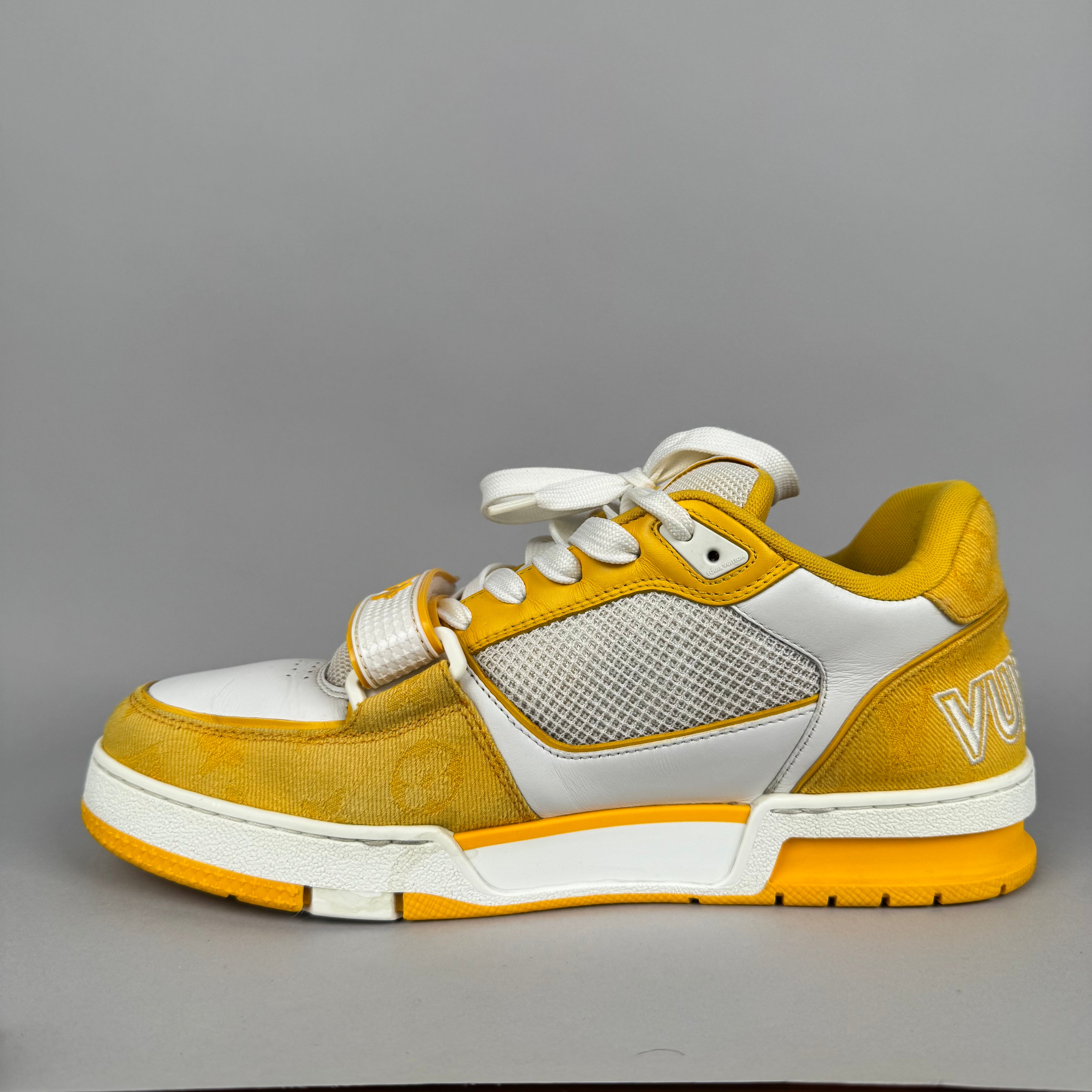 Louis Vuitton LV Trainer Velcro Strap Yellow Denim
