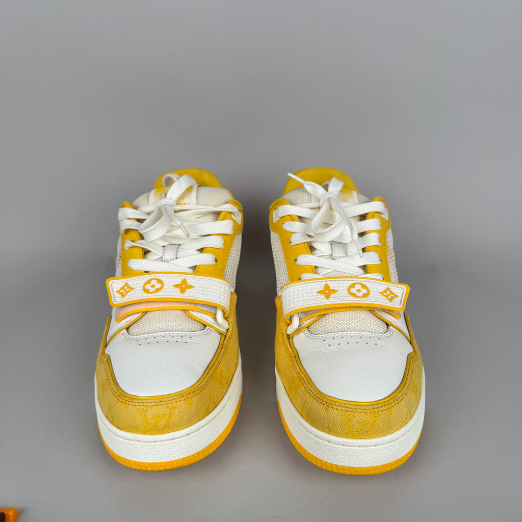 Louis Vuitton LV Trainer Velcro Strap Yellow Denim