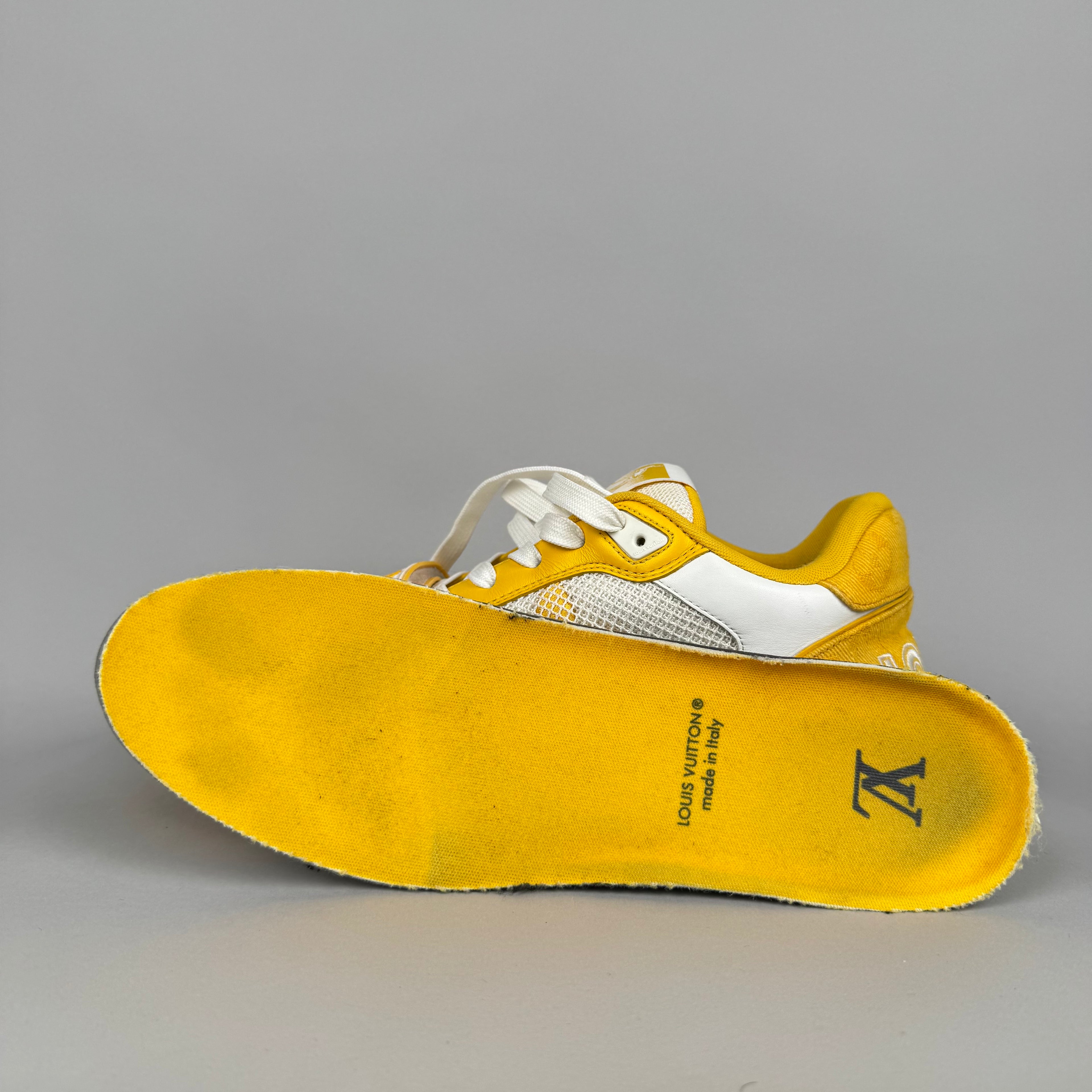 Louis Vuitton LV Trainer Velcro Strap Yellow Denim