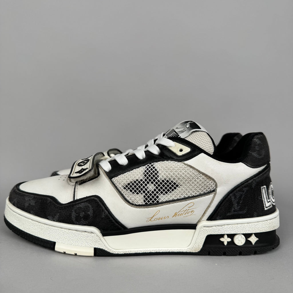 Louis Vuitton LV Trainer Velcro Strap Black Denim