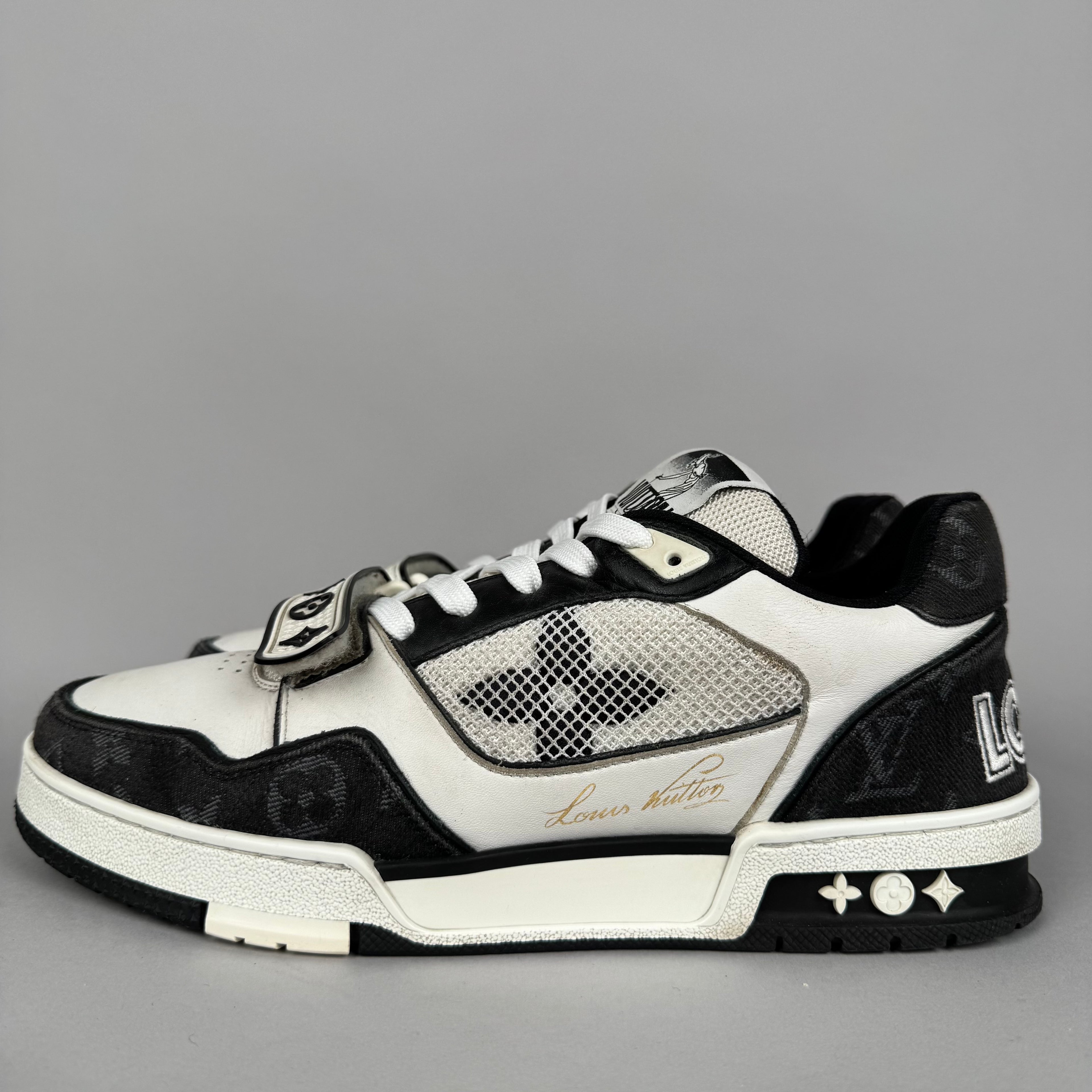 Louis Vuitton LV Trainer Velcro Strap Black Denim