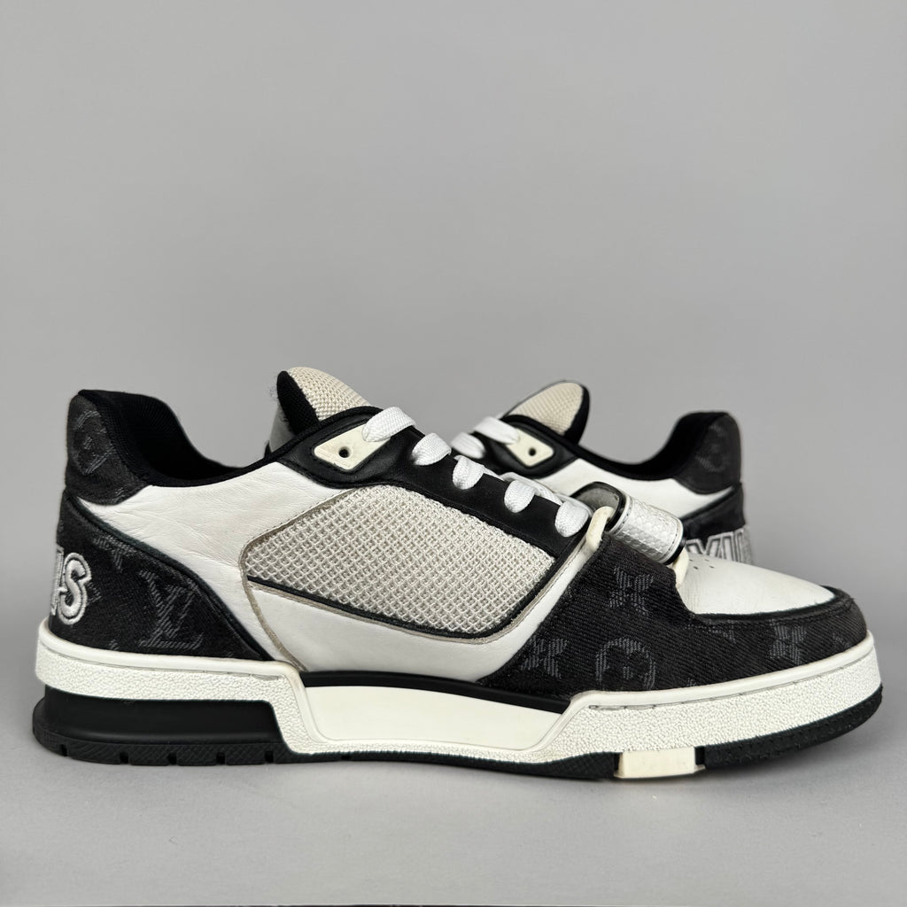 Louis Vuitton LV Trainer Velcro Strap Black Denim