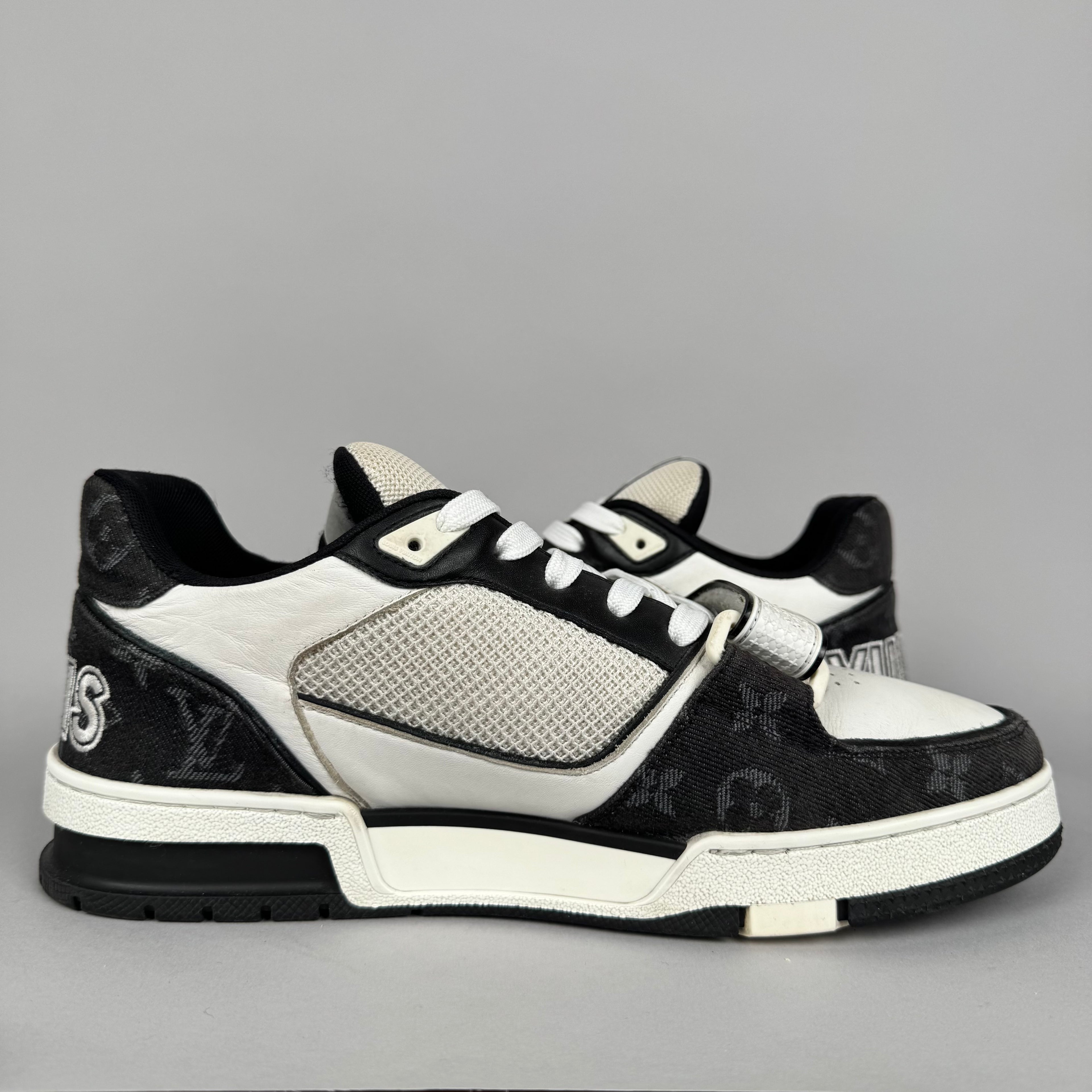 Louis Vuitton LV Trainer Velcro Strap Black Denim