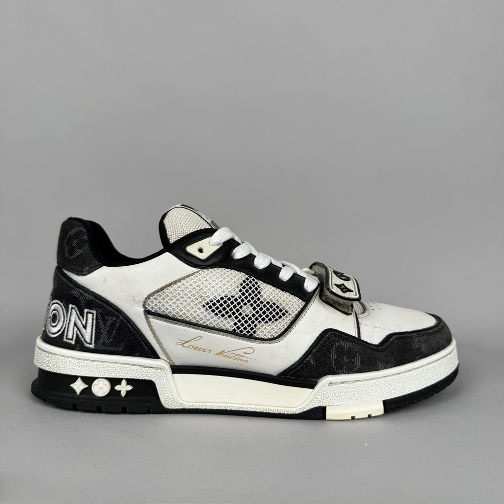 Louis Vuitton LV Trainer Velcro Strap Black Denim
