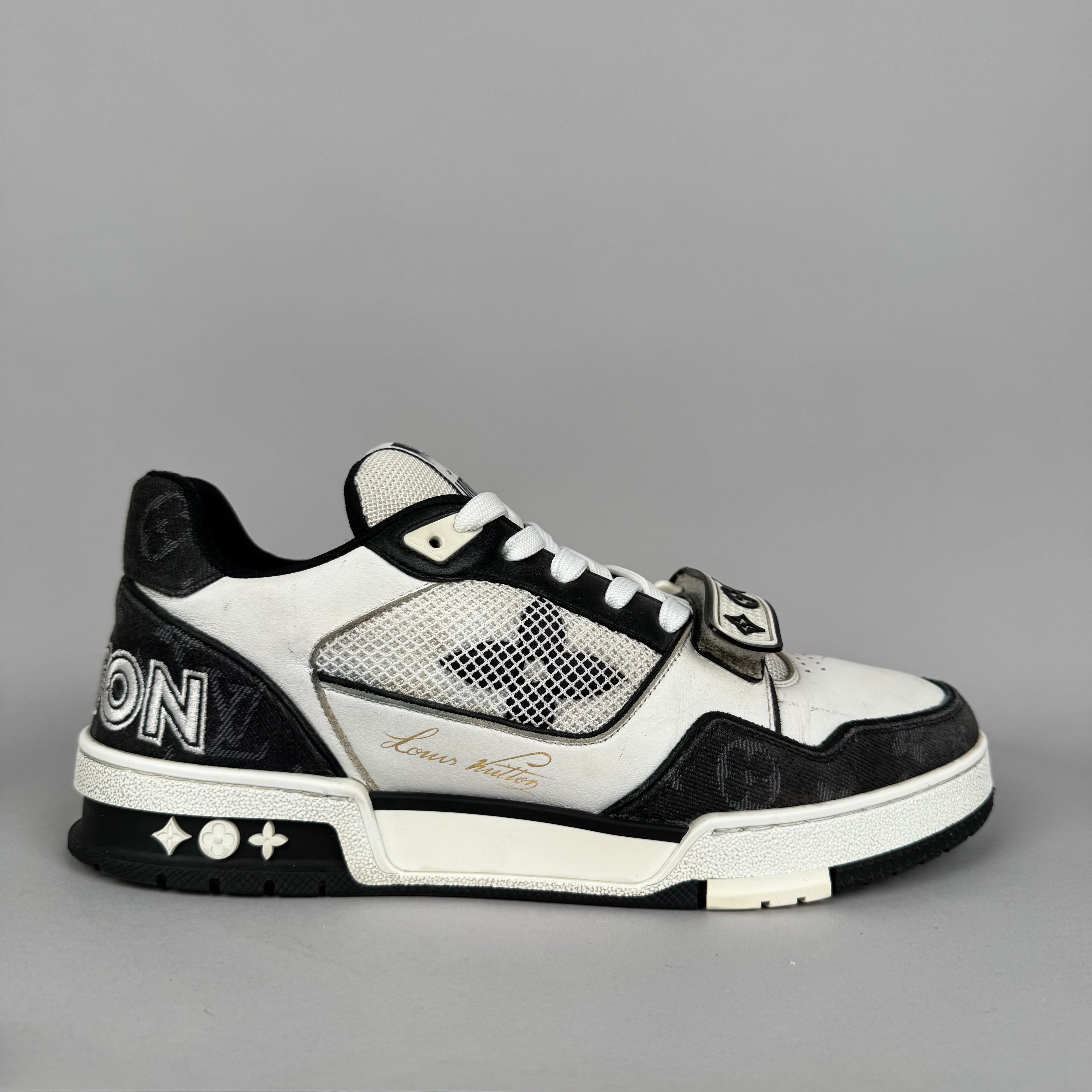 Louis Vuitton LV Trainer Velcro Strap Black Denim