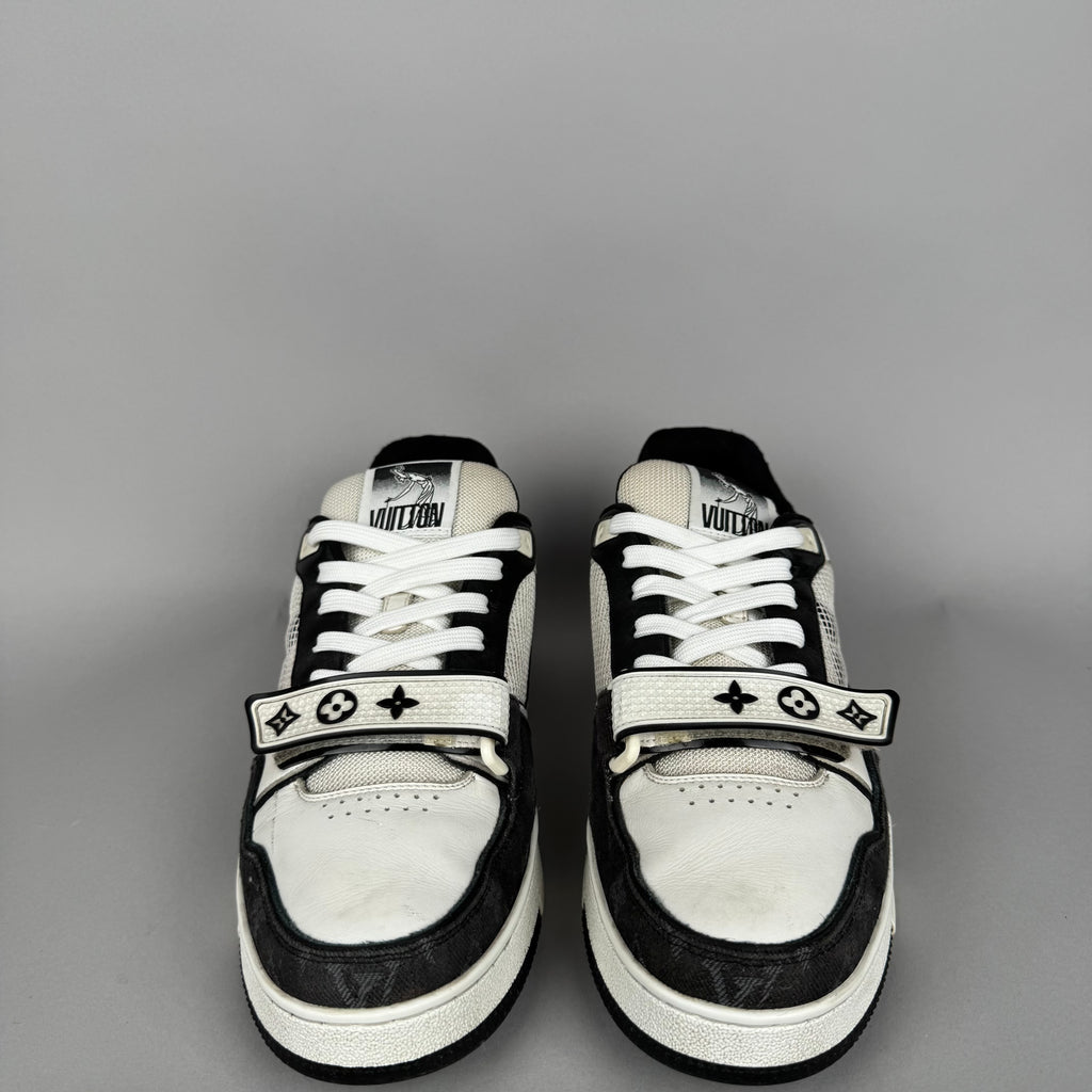 Louis Vuitton LV Trainer Velcro Strap Black Denim