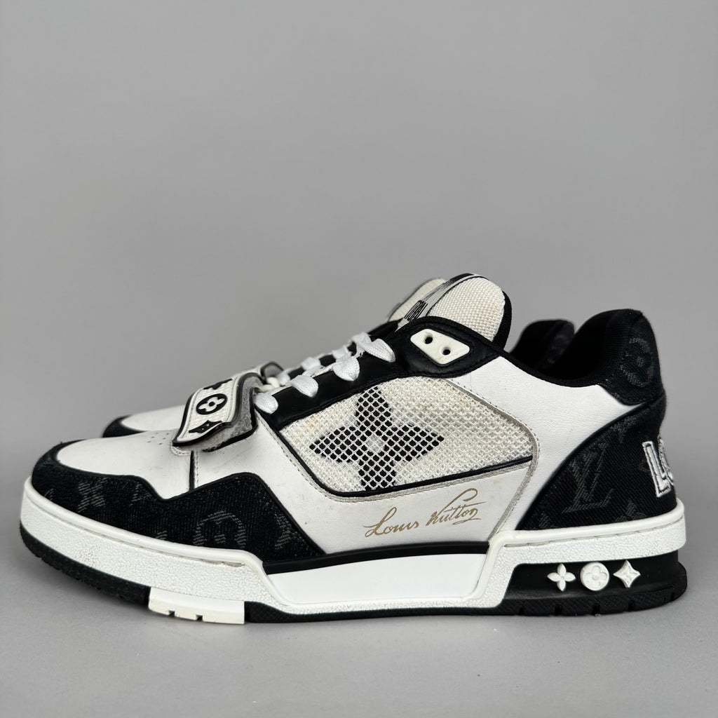Louis Vuitton LV Trainer Velcro Strap Black Denim
