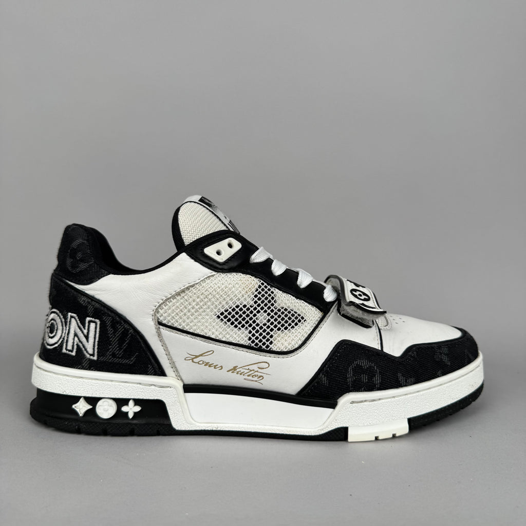 Louis Vuitton LV Trainer Velcro Strap Black Denim