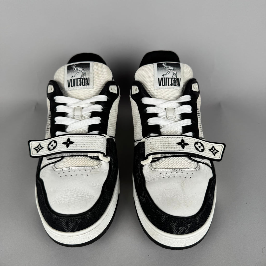 Louis Vuitton LV Trainer Velcro Strap Black Denim