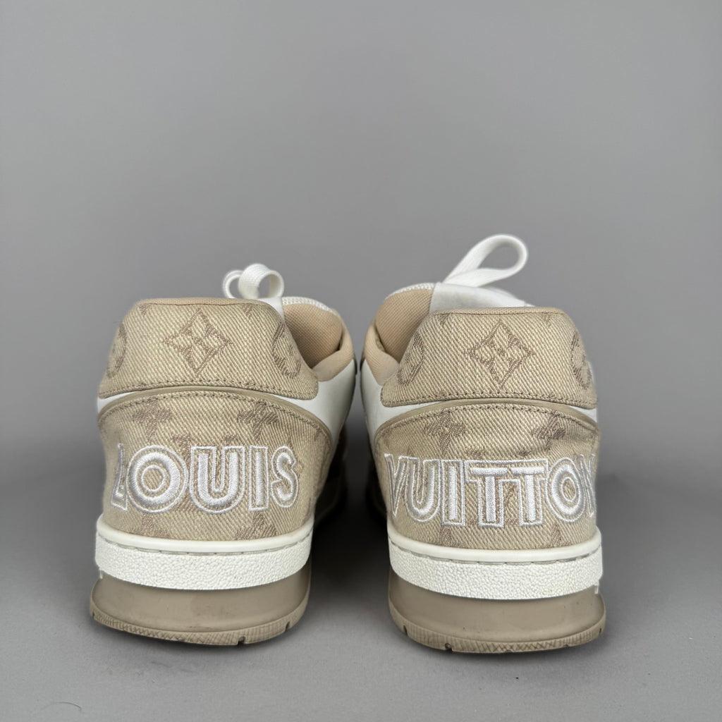 Louis Vuitton LV Trainer Velcro Strap Beige Denim