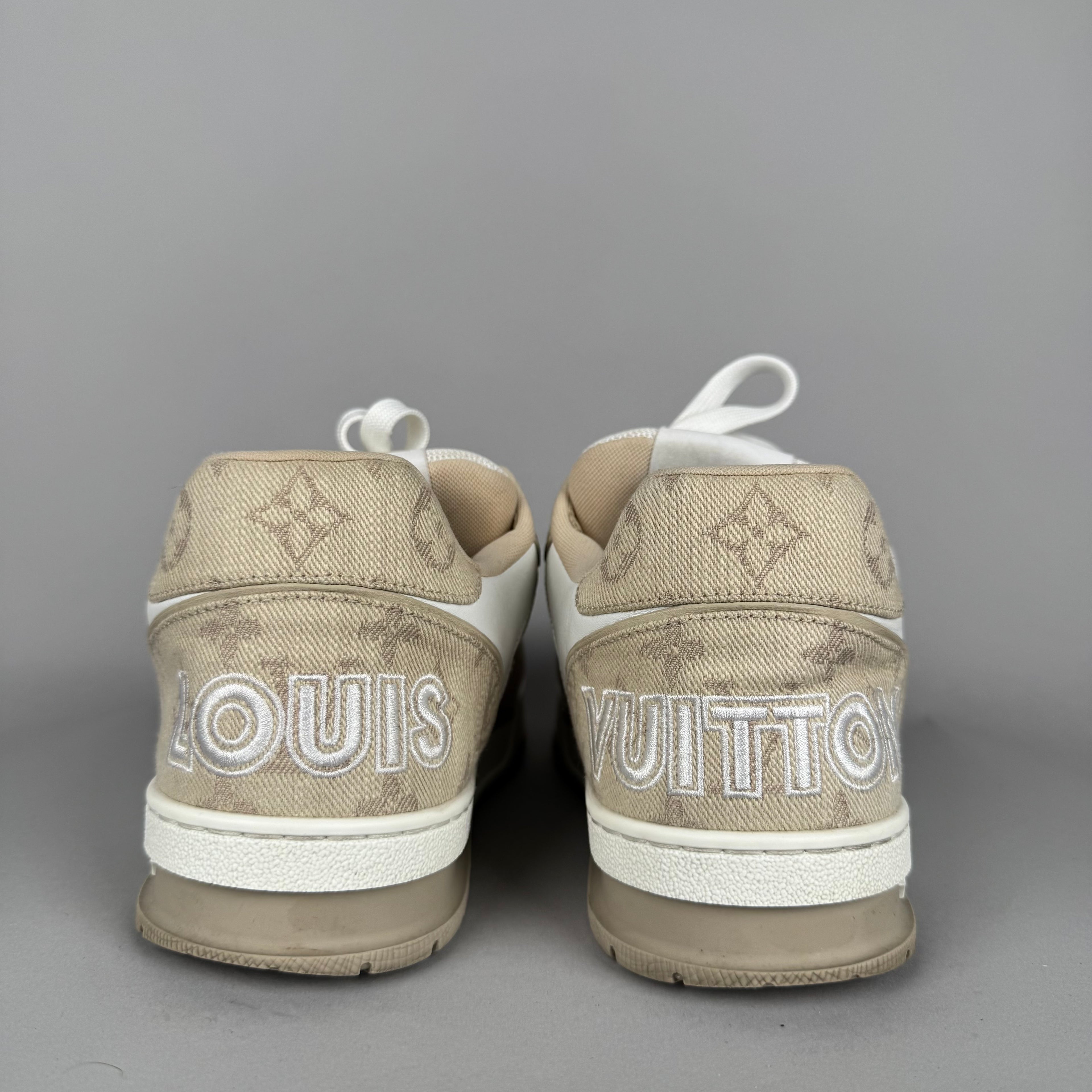 Louis Vuitton LV Trainer Velcro Strap Beige Denim