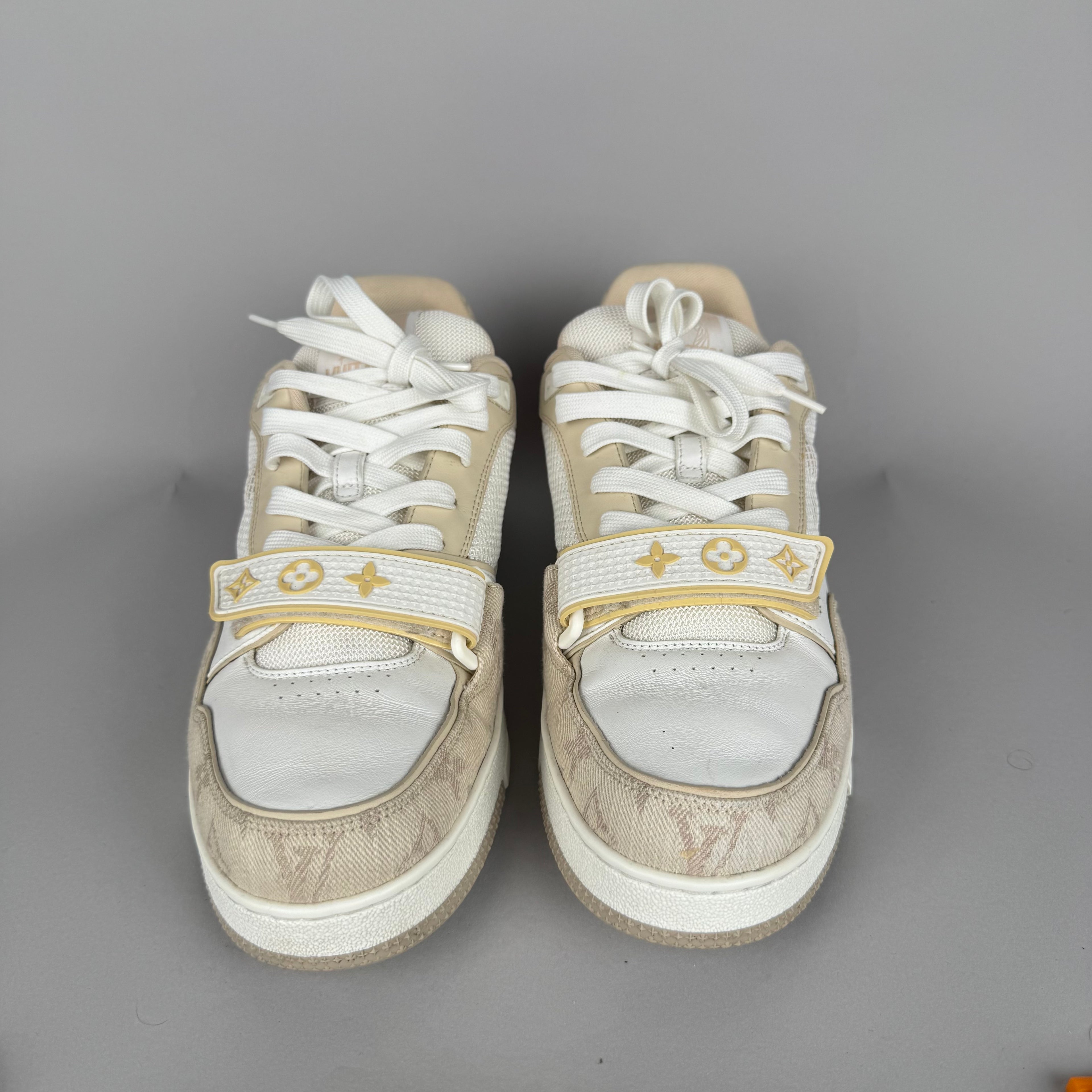 Louis Vuitton LV Trainer Velcro Strap Beige Denim