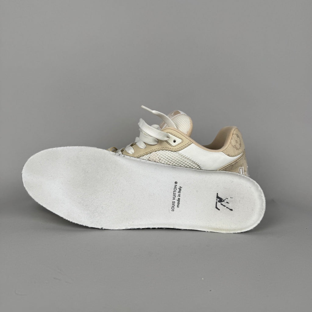 Louis Vuitton LV Trainer Velcro Strap Beige Denim