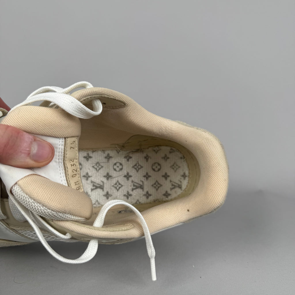 Louis Vuitton LV Trainer Velcro Strap Beige Denim