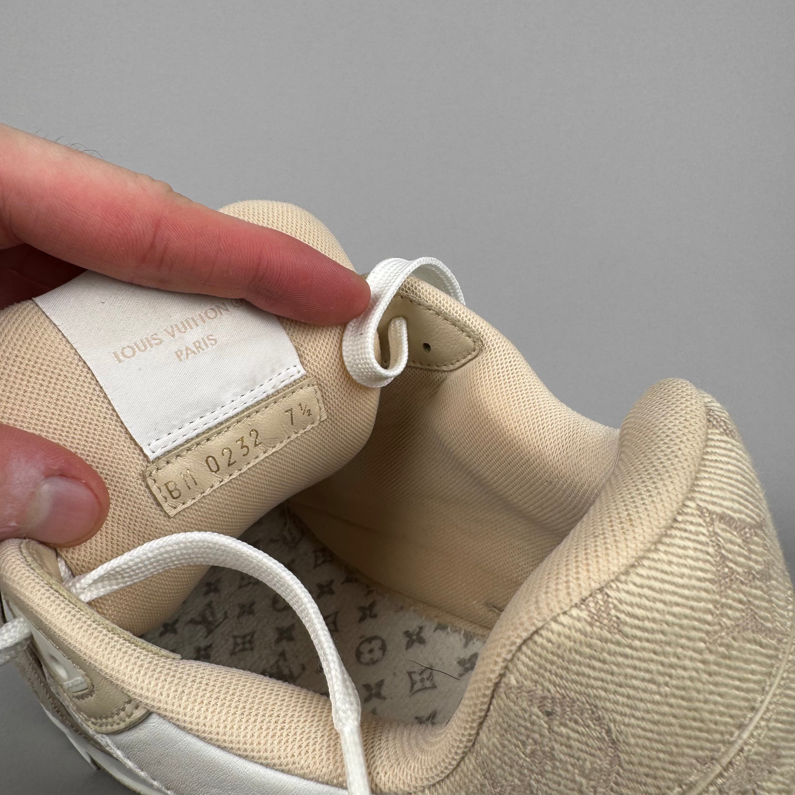 Louis Vuitton LV Trainer Velcro Strap Beige Denim
