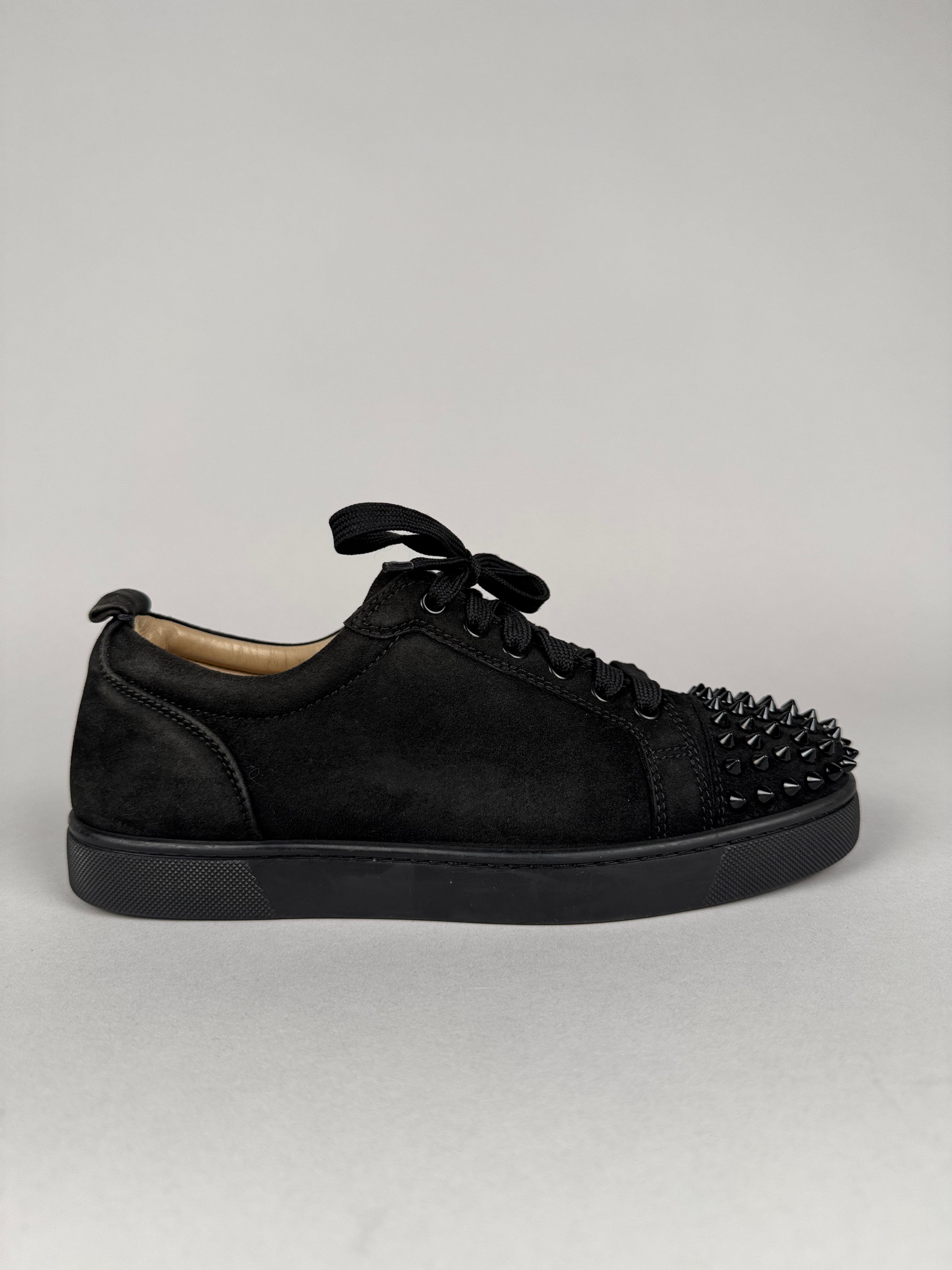 Christian Louboutin Louis Junior Spikes Suede Black