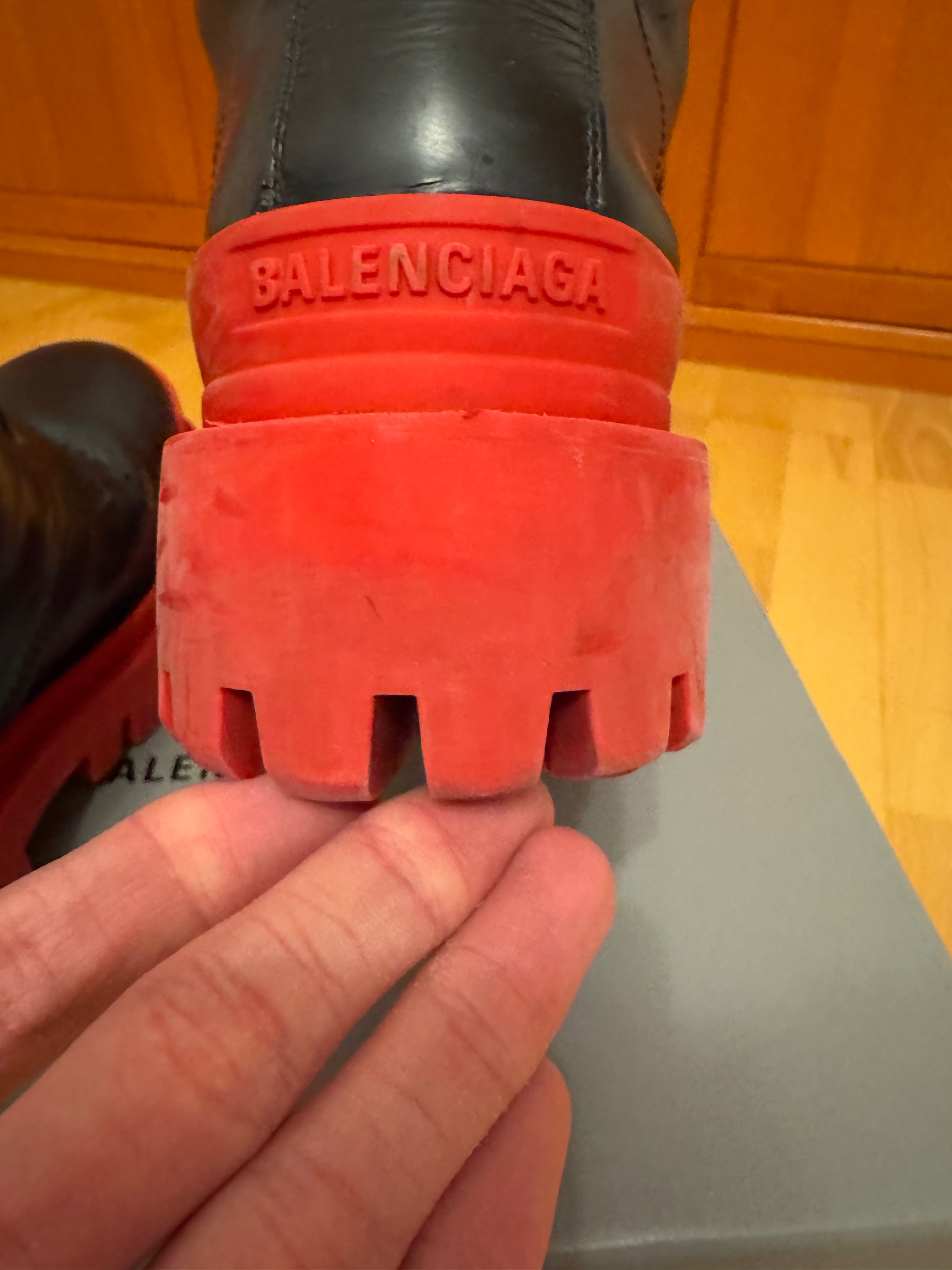 Balenciaga Strike Black Red Sole Boots