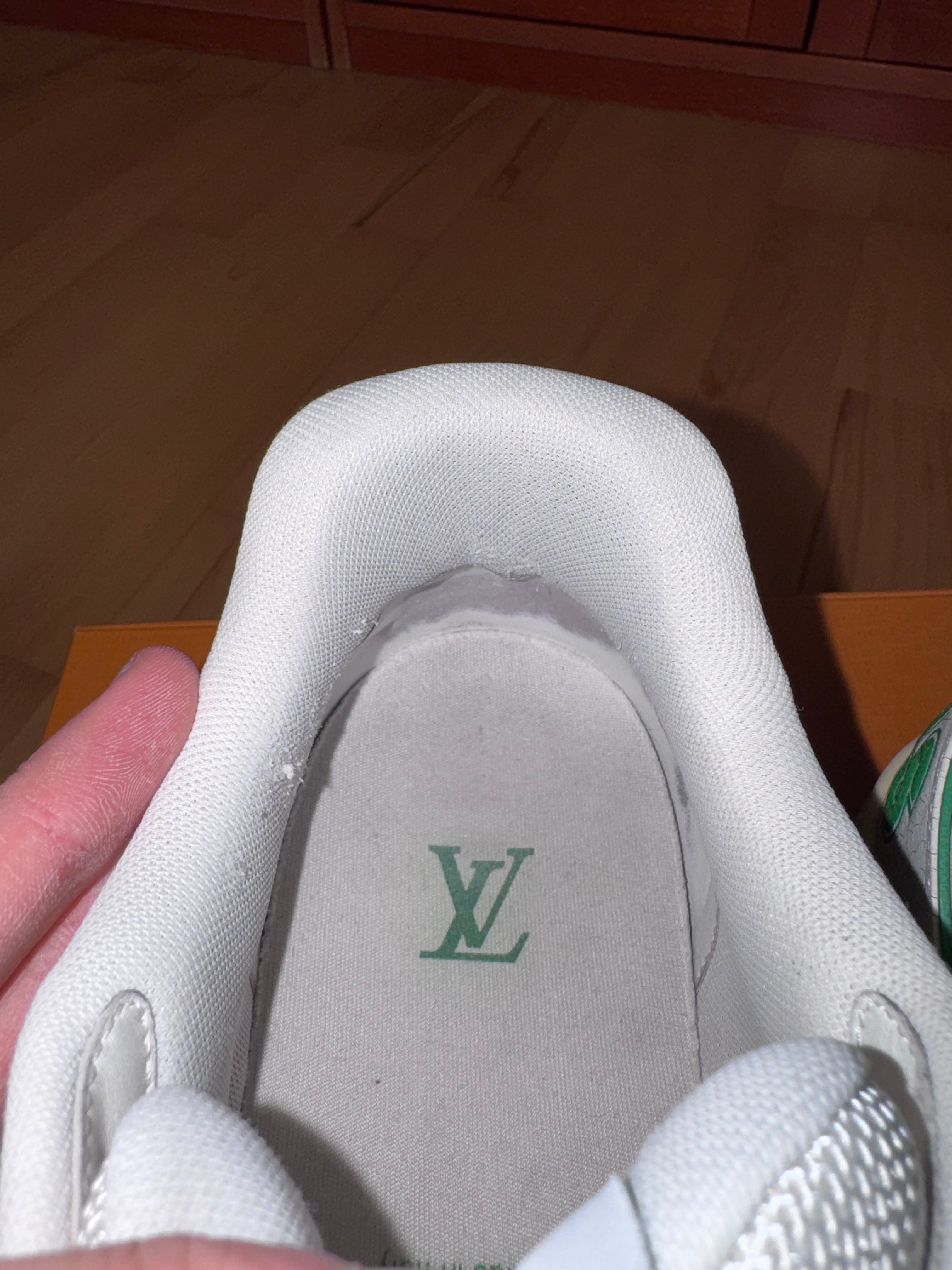 Louis Vuitton LV Trainer White/Green Velcro Strap