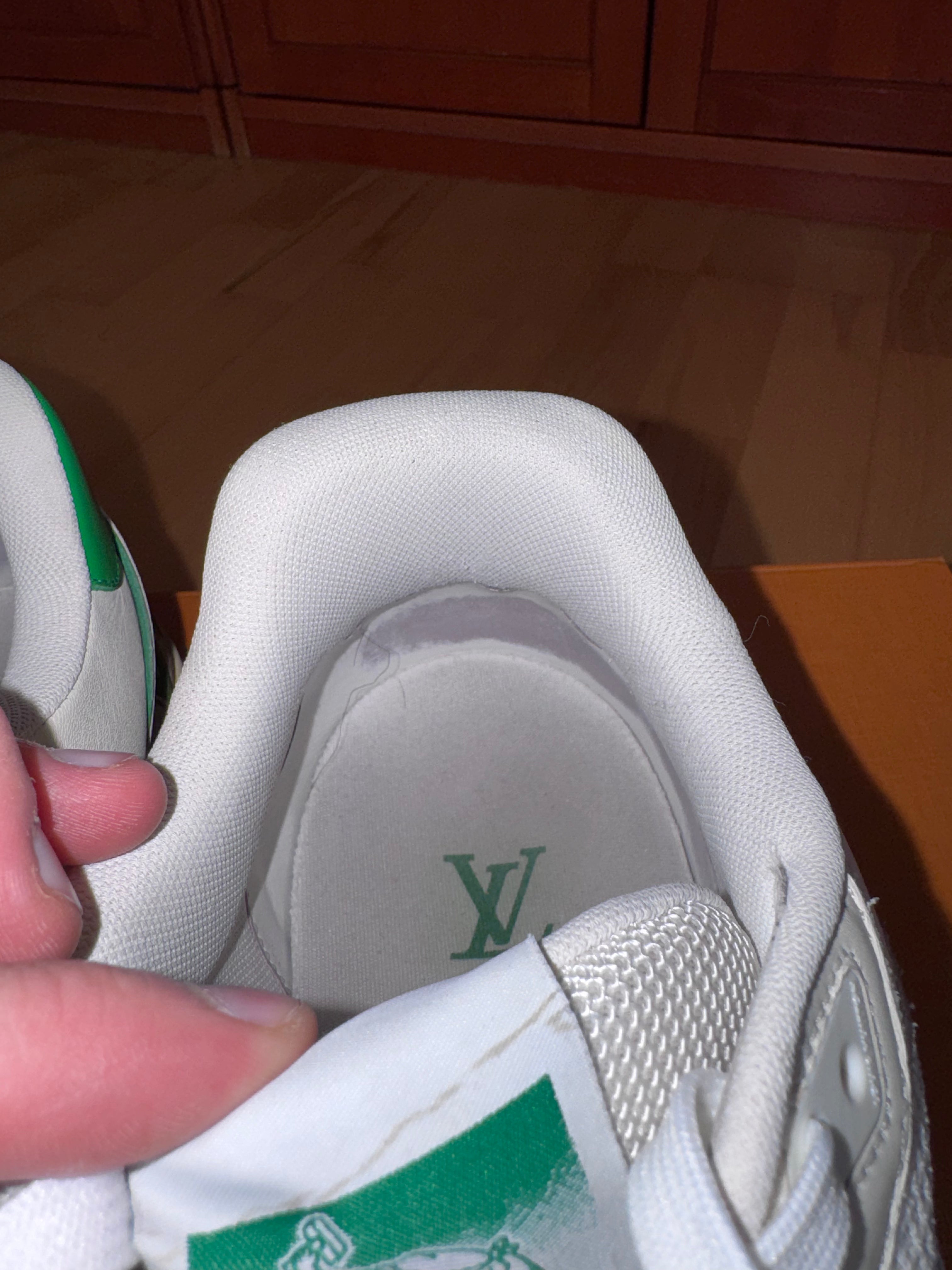 Louis Vuitton LV Trainer White/Green Velcro Strap