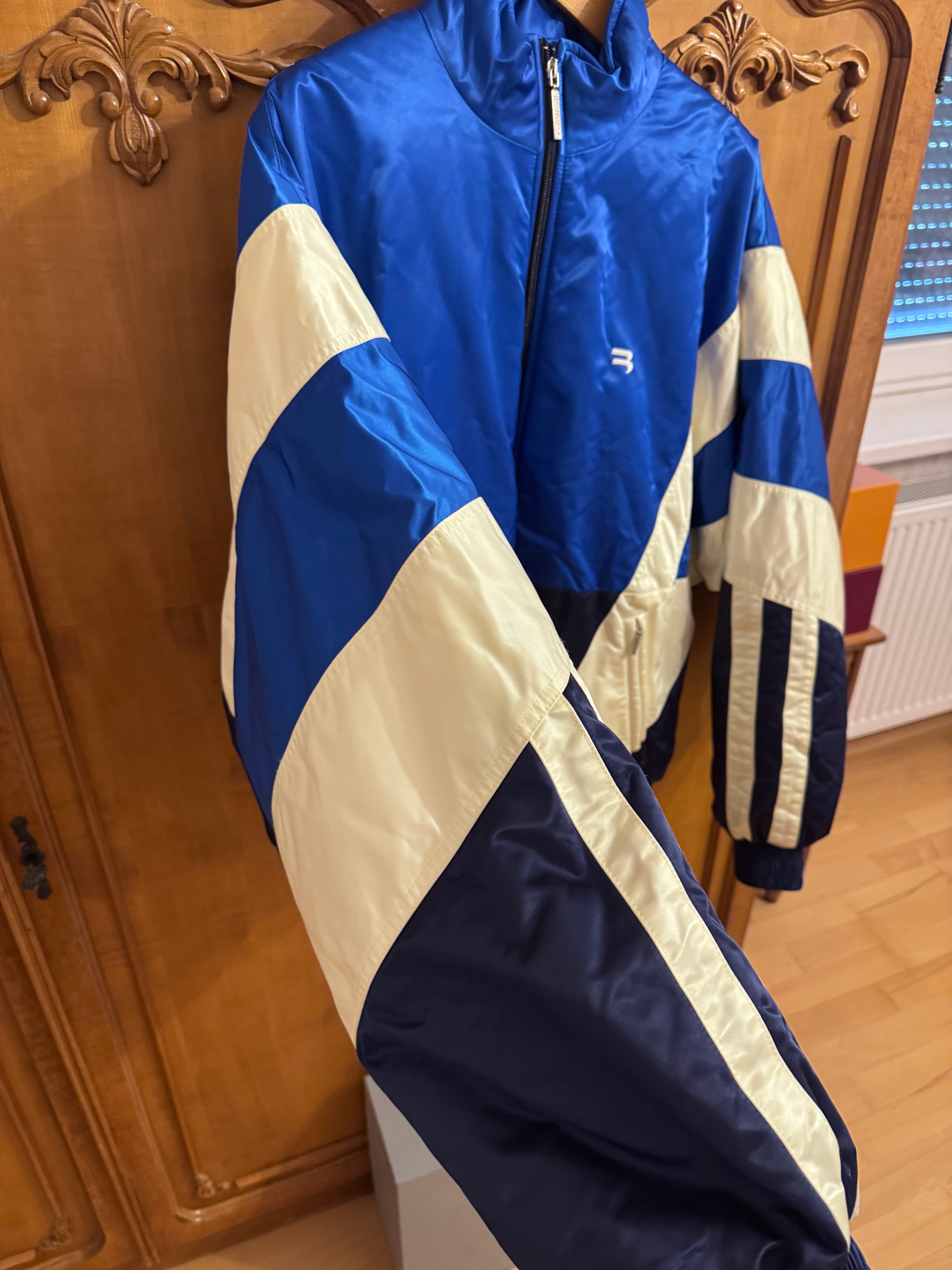Balenciaga Padded Tracksuit Bomber Jacket Blue/White