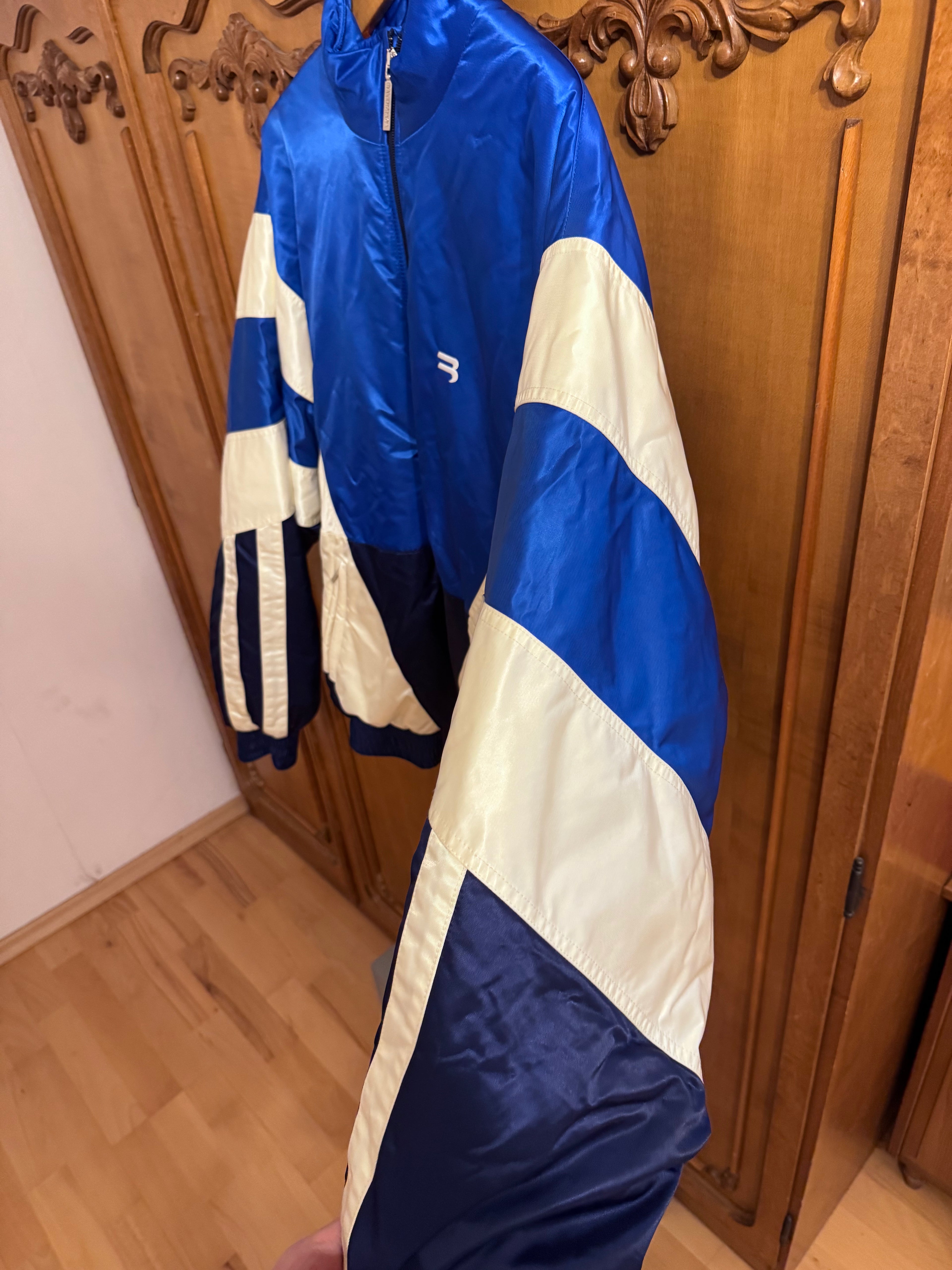 Balenciaga Padded Tracksuit Bomber Jacket Blue/White