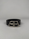 Balenciaga BB Black Belt Silver Buckle