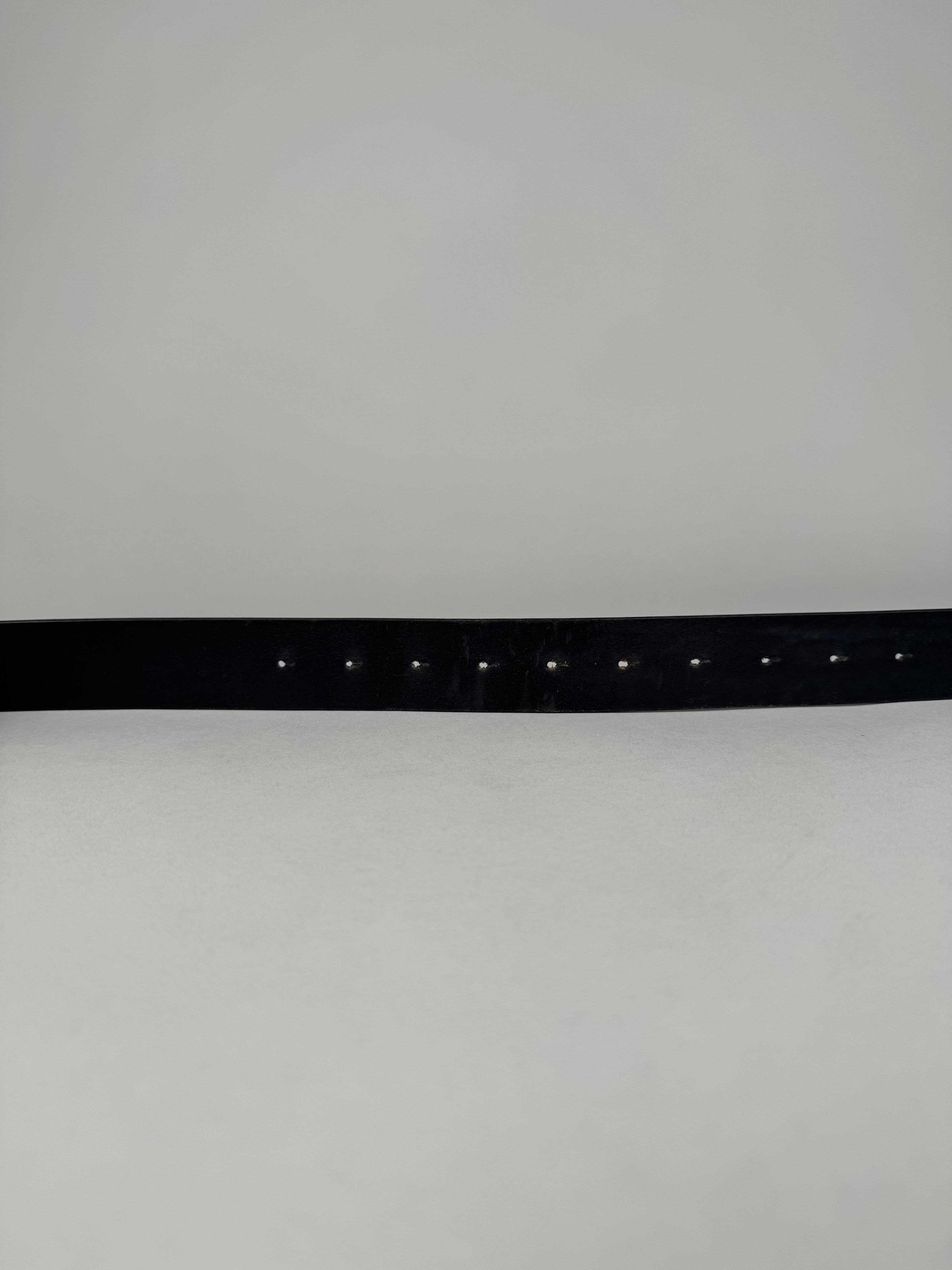 Balenciaga BB Black Belt Silver Buckle