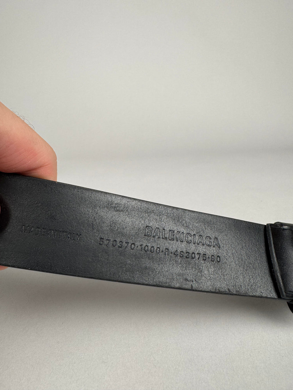 Balenciaga BB Black Belt Silver Buckle