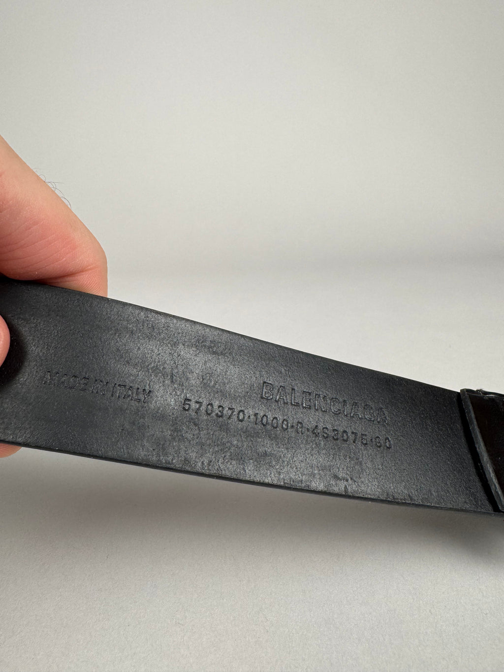 Balenciaga BB Black Belt Silver Buckle
