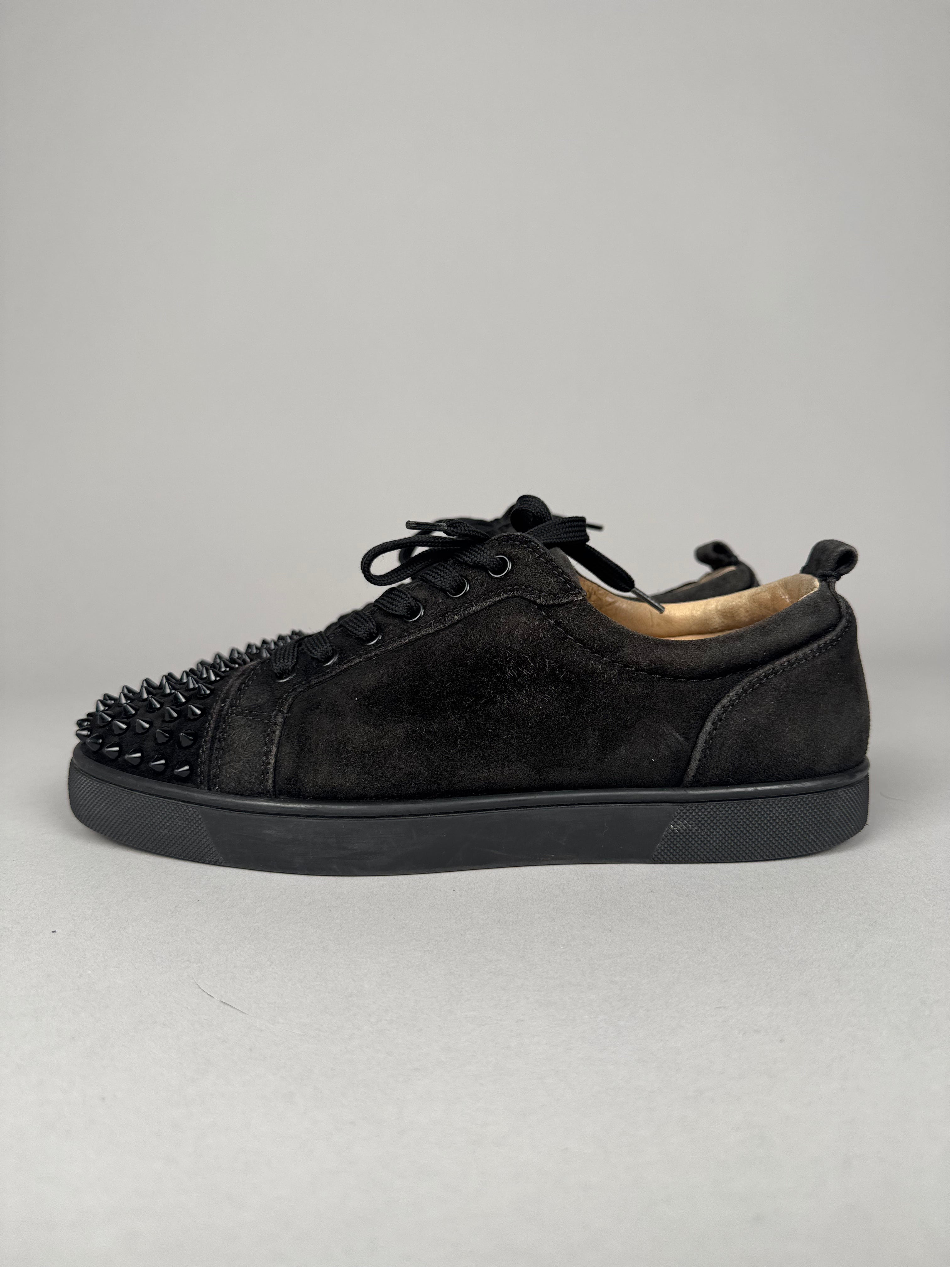 Christian Louboutin Louis Junior Spikes Suede Black